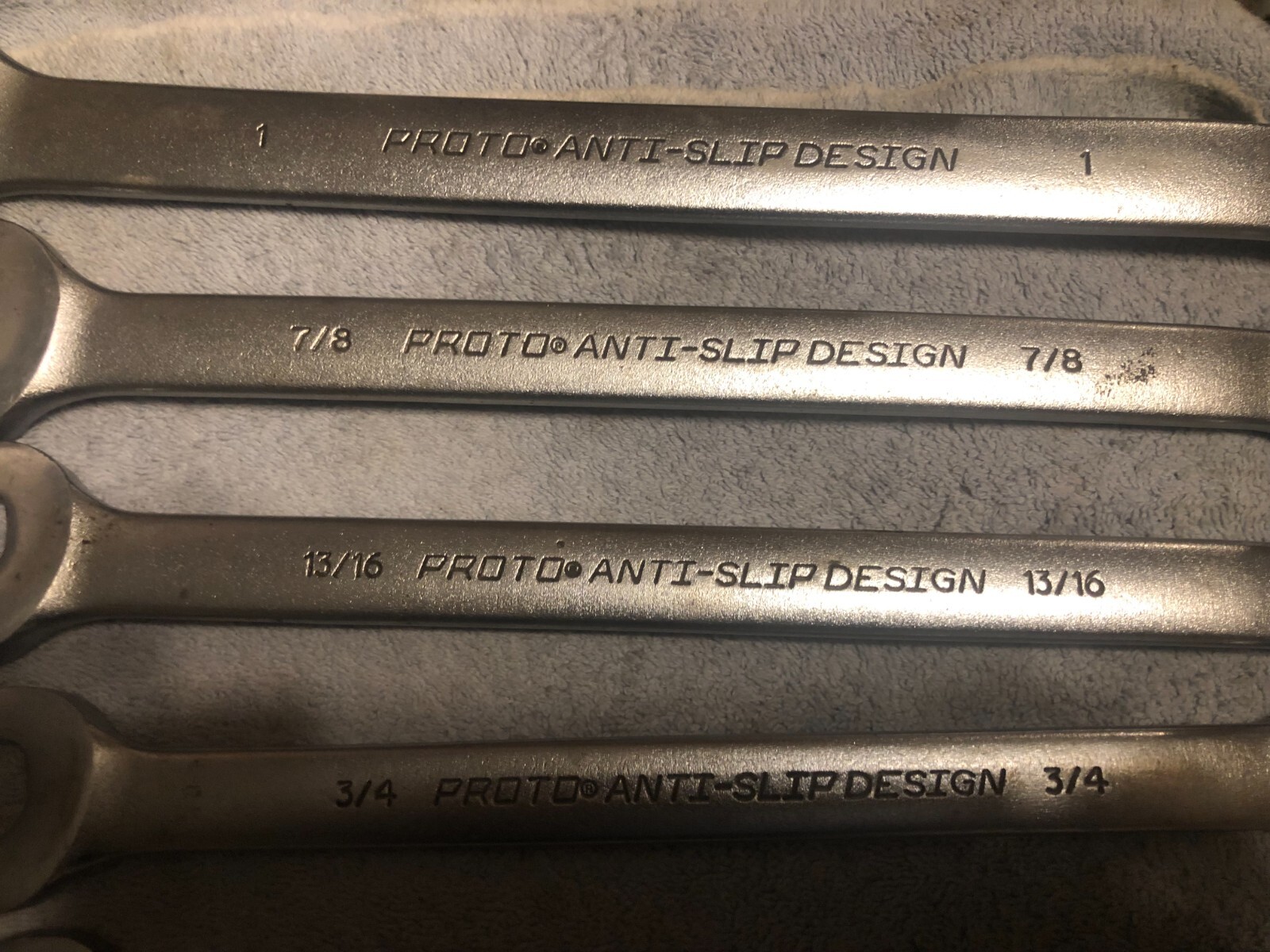Vintage PROTO Professional Combination Wrench Set of 5 Pcs USA 5/8″-1″