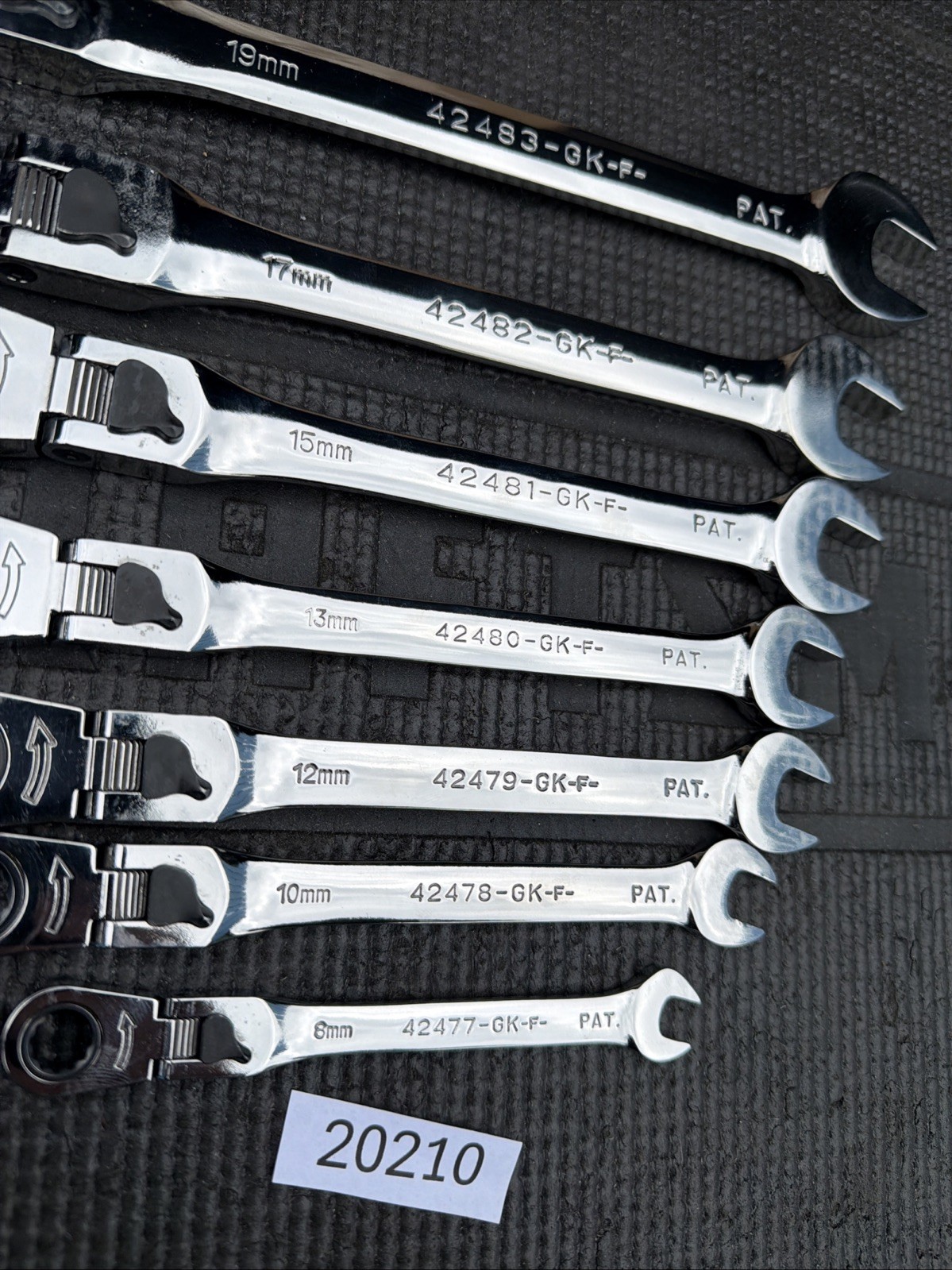 Rare Sears Craftsman USA Nos 7pc Locking Flex Ratcheting Wrench Set 42401 Metric