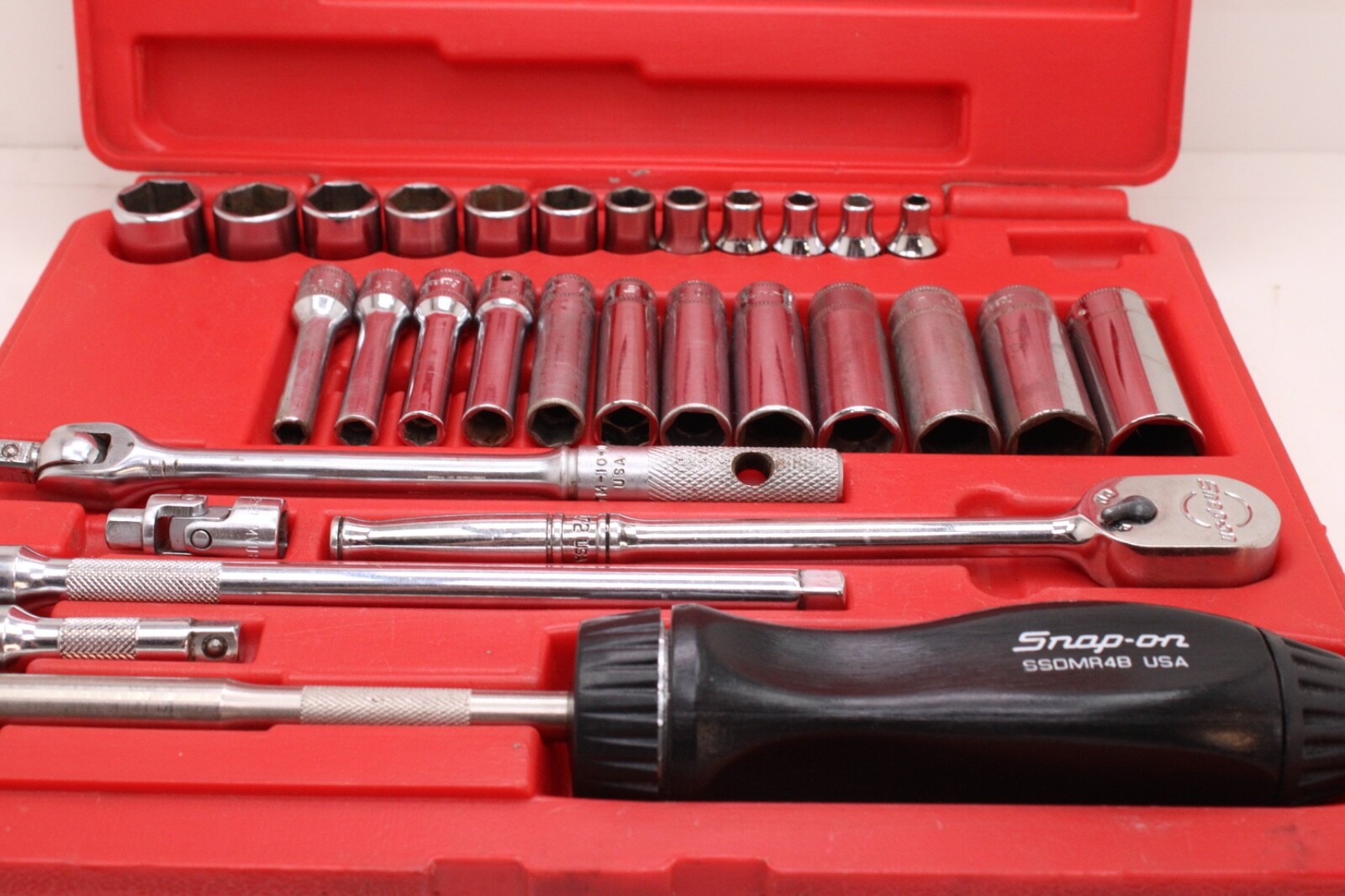 Snap On 130TMPB 1/4”Drive 6 Point 30 Piece Metric Deep/Shallow Socket Set USA