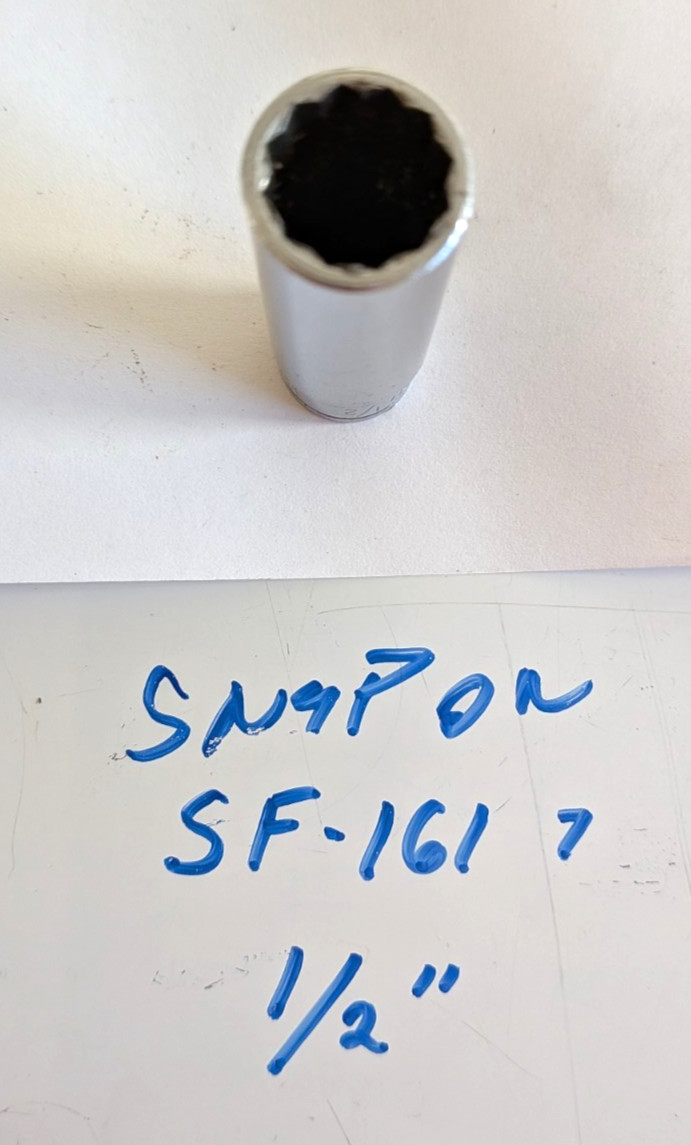 Snap-on 1/2 Inch Deep SF-161 Socket 3/8 Drive w8a2gy