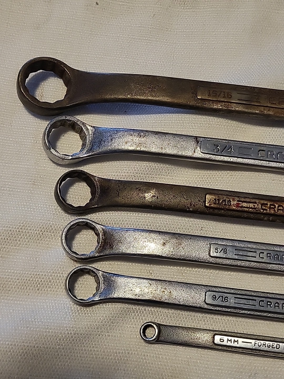 Lot of 6 Vtg Craftsman V Series Double Box End Wrenches SAE and Metric