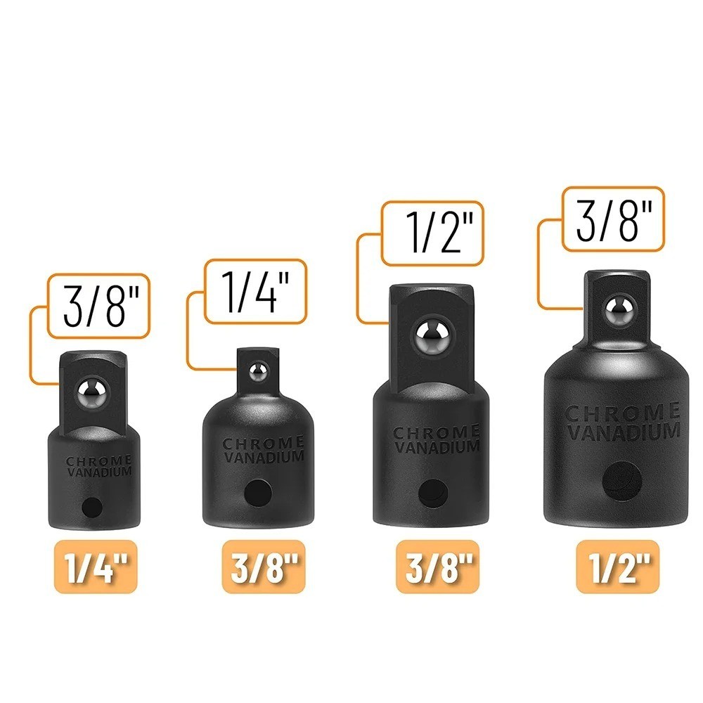 7PCS 1/4″ 3/8″ 1/2″ Drive Impact Socket Adapter Set Hex Shank Adapters&Reducers
