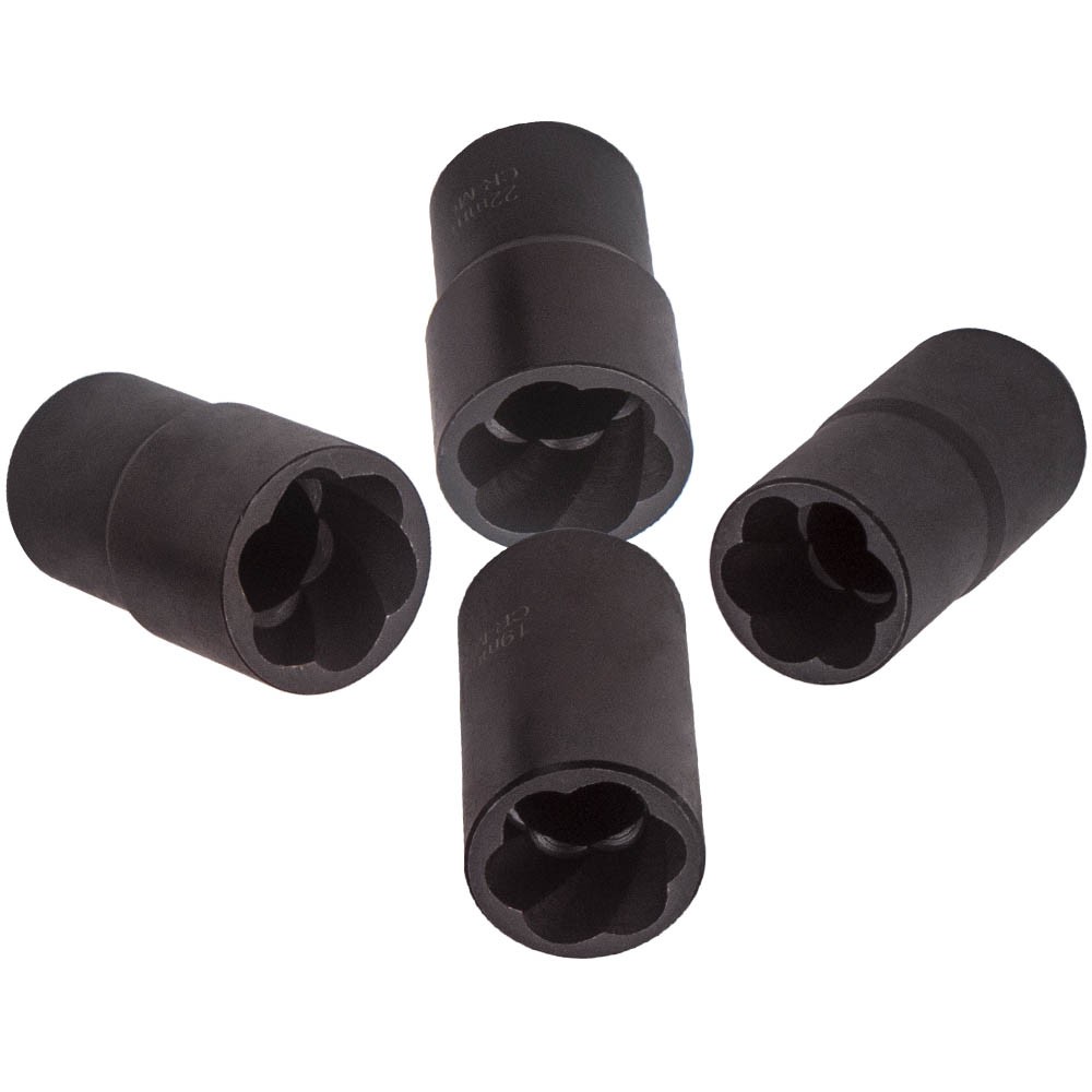 5X Wheel Locking Lug Nut Removal Extractor Socket Tool Kit 17mm 19mm 21mm-22mm