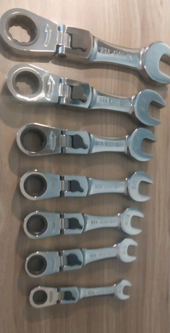 Craftsman 7 Pc. SAE Locking Flex RATCHETING «STUBBY «Wrench Set / UNUSED MINT