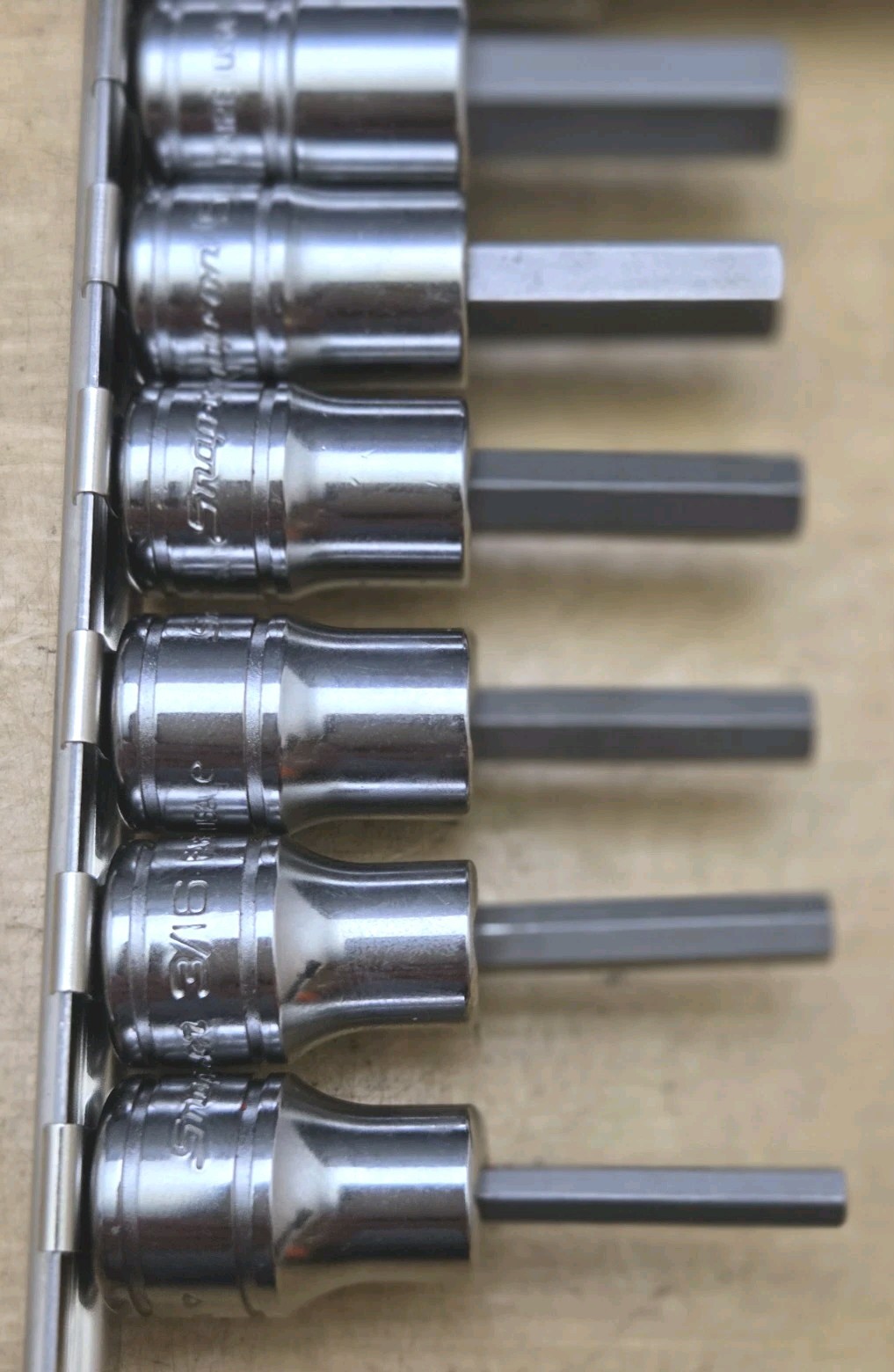 New Snap On USA Hex Bit Set SAE 1/2” & 3/8” Drive 8 Pc 5/32″-9/16” From GMTK Set