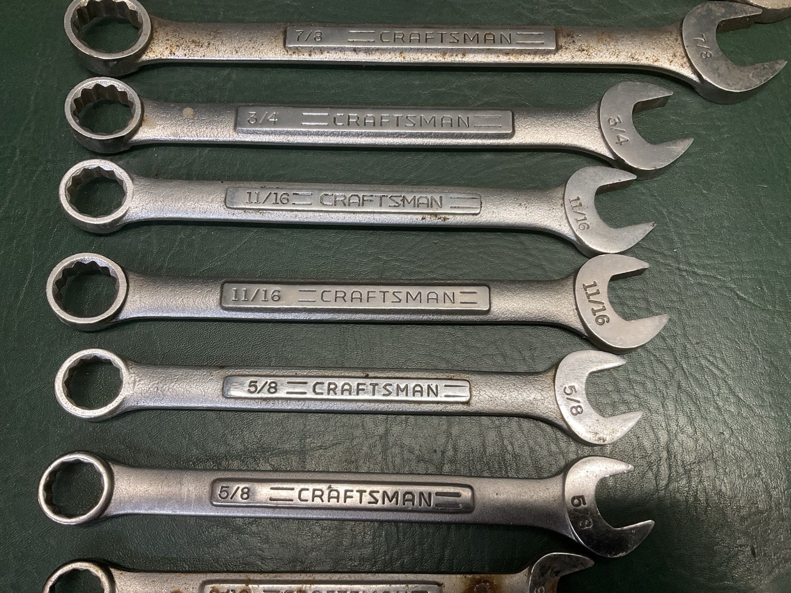 Vtg Craftsman SAE & Metric 12 Point Wrench lot -V- USA 15/16″ – 1/4″ & 18mm-7mm