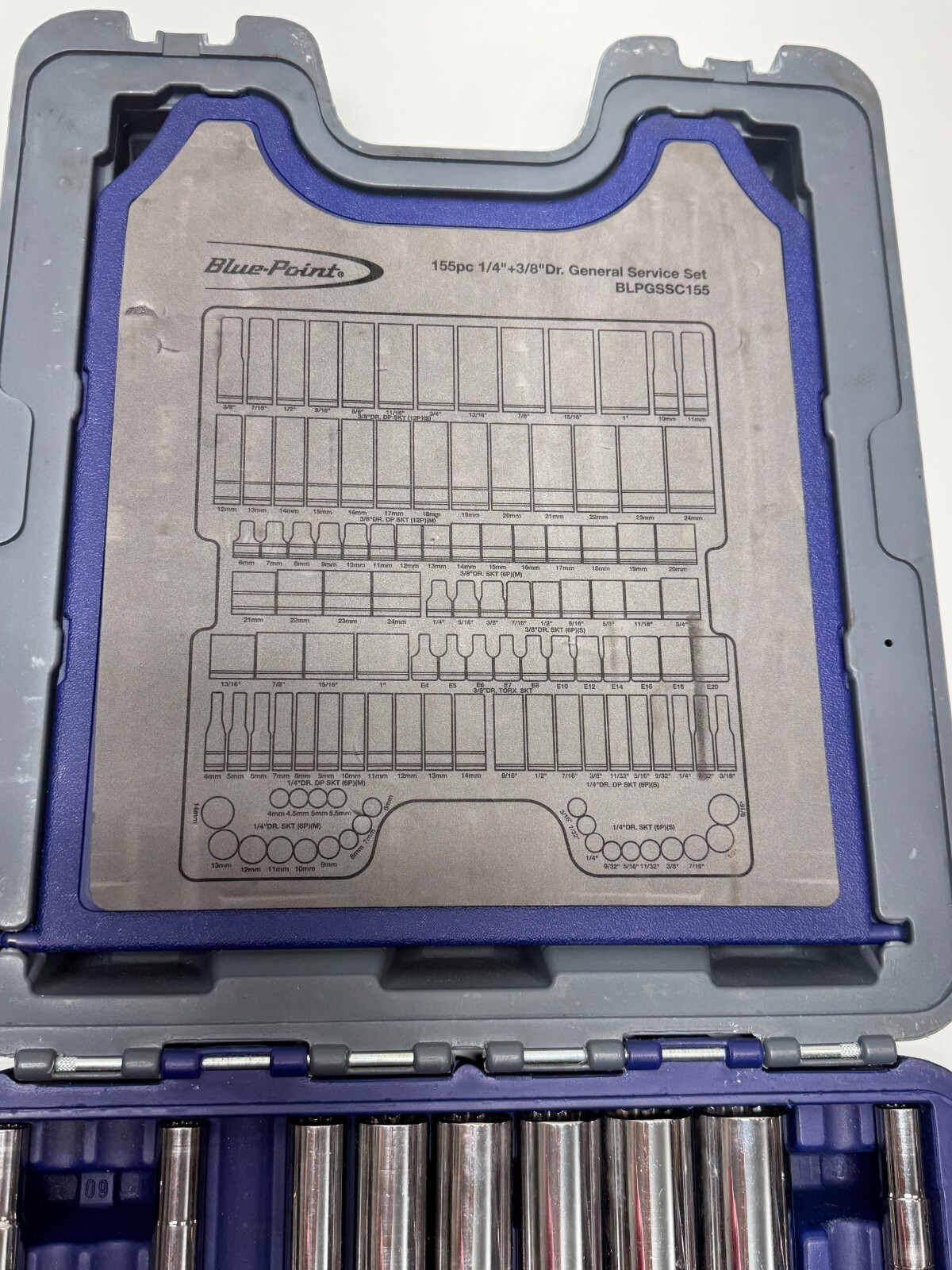 81/155 Pieces Blue-Point BLPGSSC155 Combination Drive SAE/ Metric 155 pc General