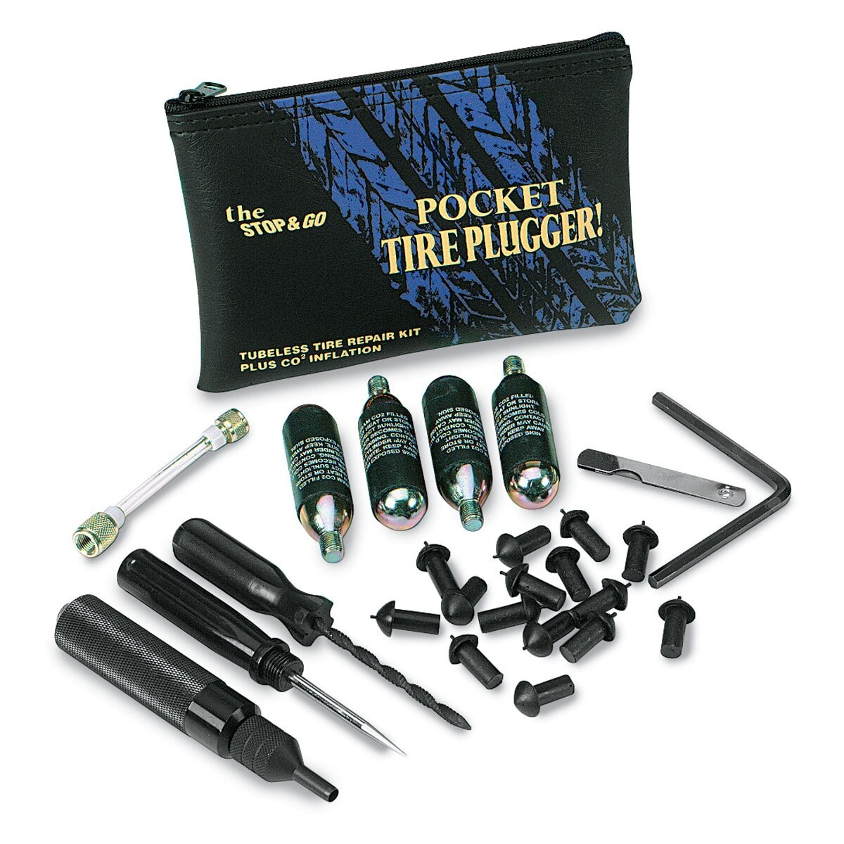 Stop & Go Pocket Tire Plugger w/ CO2 for Tubeless Tires – 1001