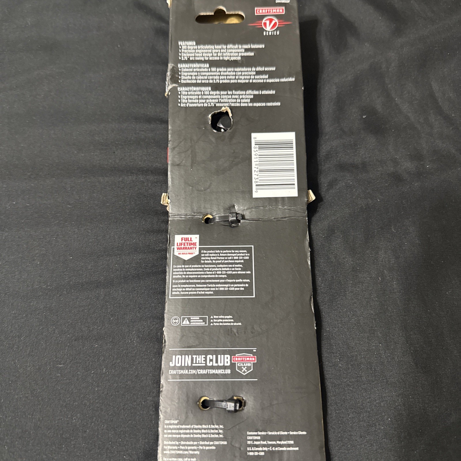 Craftsman V-Series 3/8” Drive 96T Long Handle Flex Head Ratchet CMMT86323V V