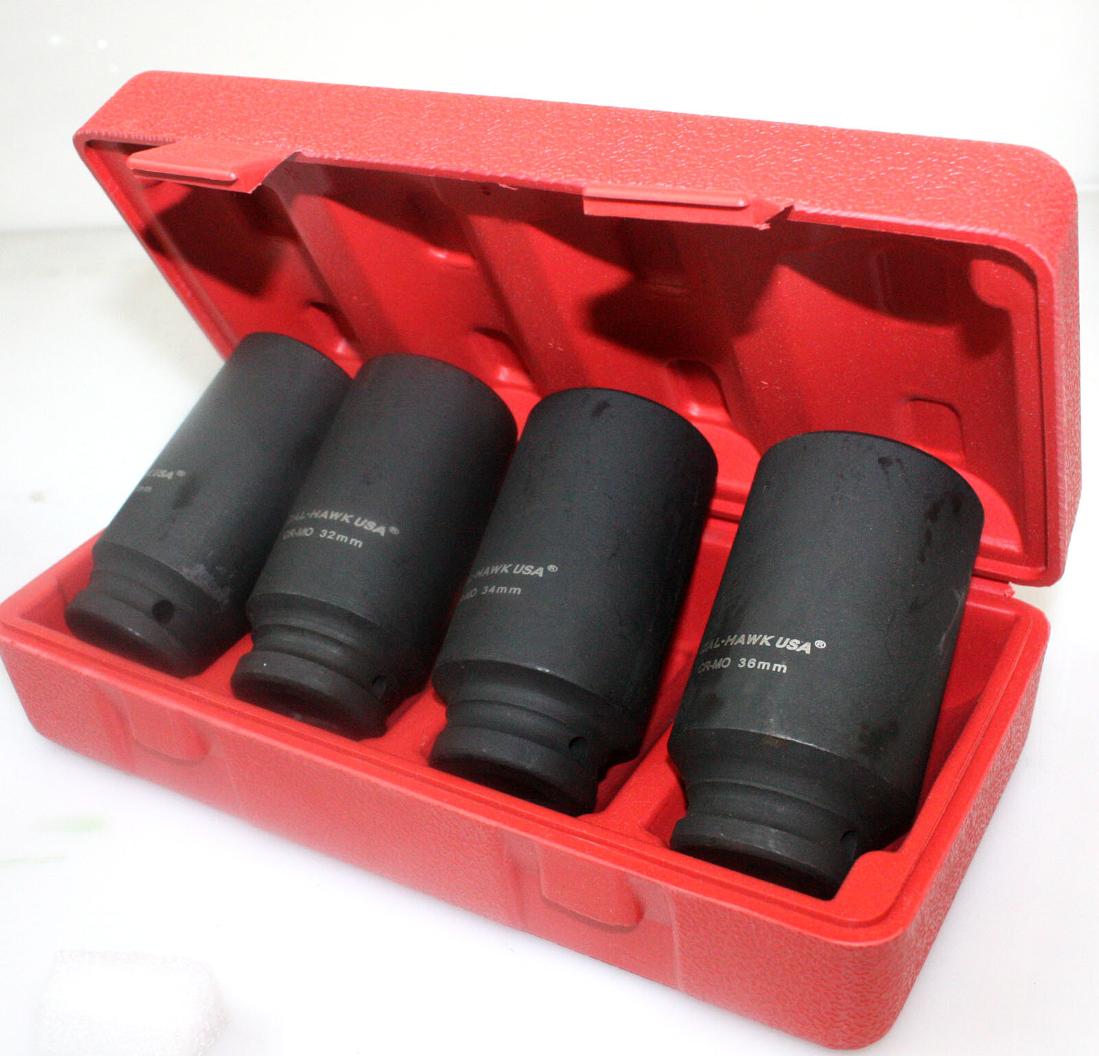 4pc 1/2″ Dr Deep Spindle Axle Nut Socket Set 12 POINT METRIC 30mm 32mm 34mm 36mm