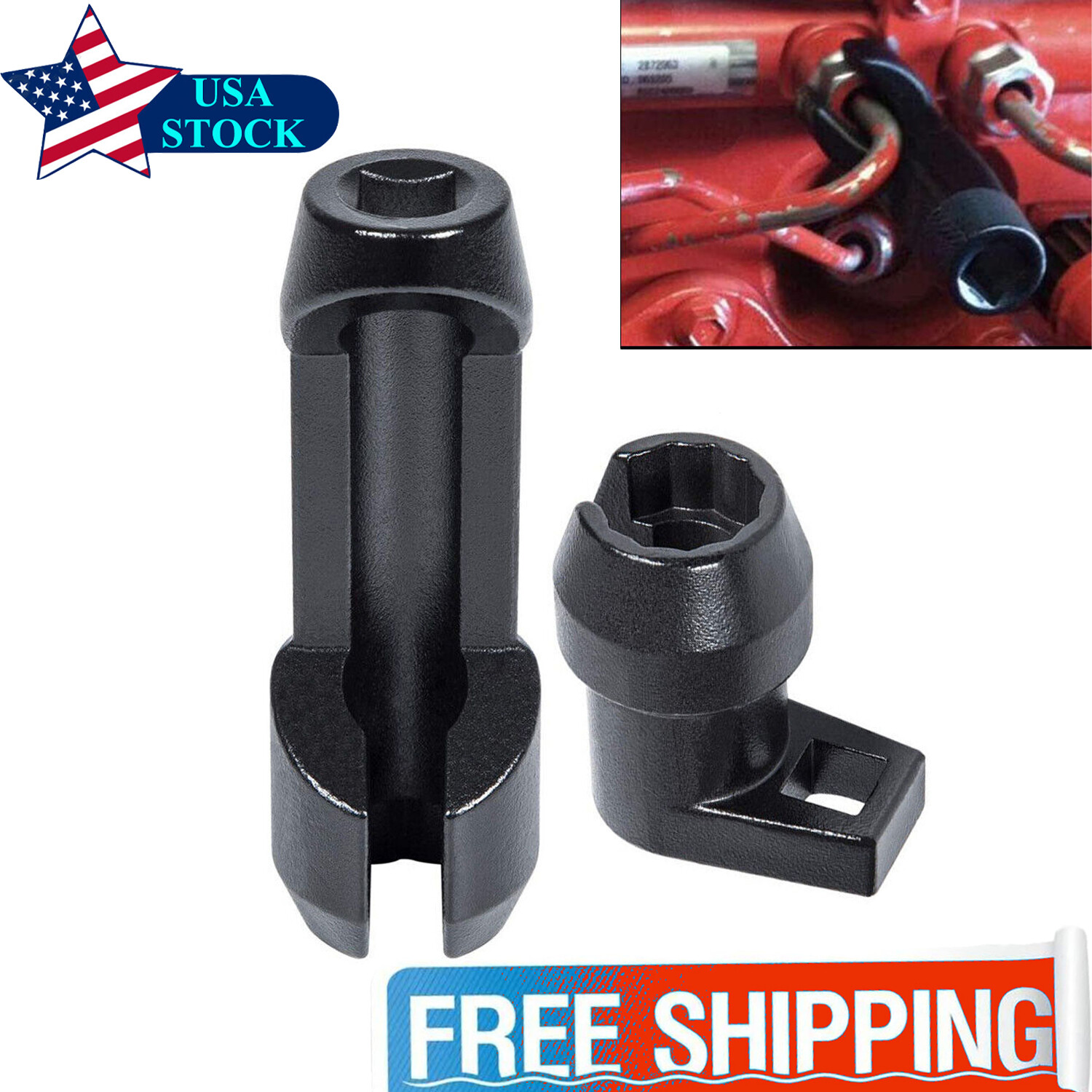 Fuel Injector Line Socket Set 12 Point Flare Nut For Ford Powerstroke 6.7 Diesel