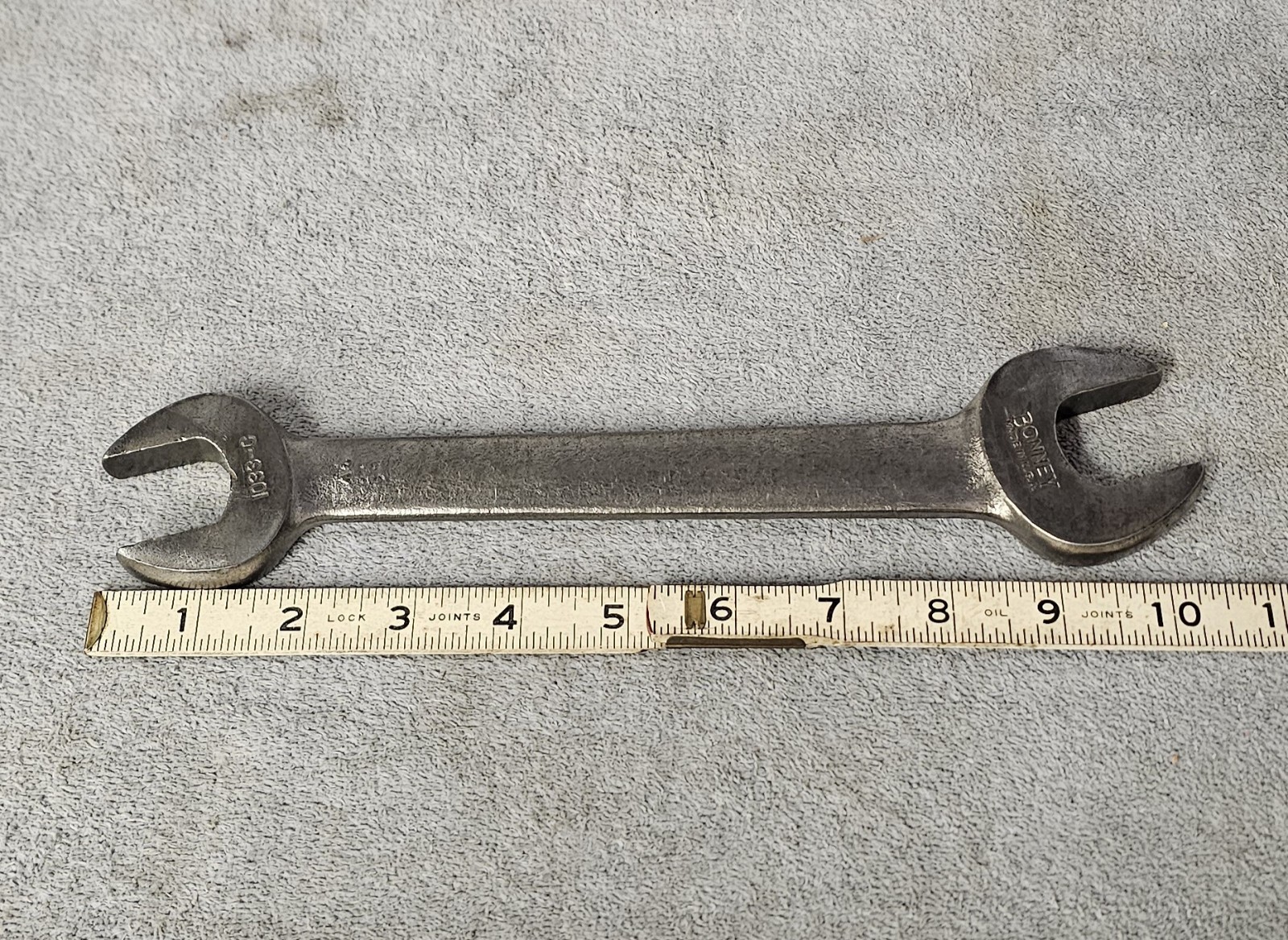 🇺🇸Vintage Bonney 1033-C Open End Wrench 15/16″×1″ Chrome Vanadium Nice!!