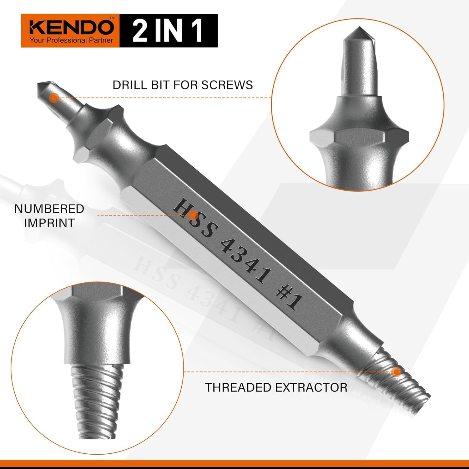 6PC HSS Screw Extractor Set – Effortless Removal of Stripped & Damaged Screws