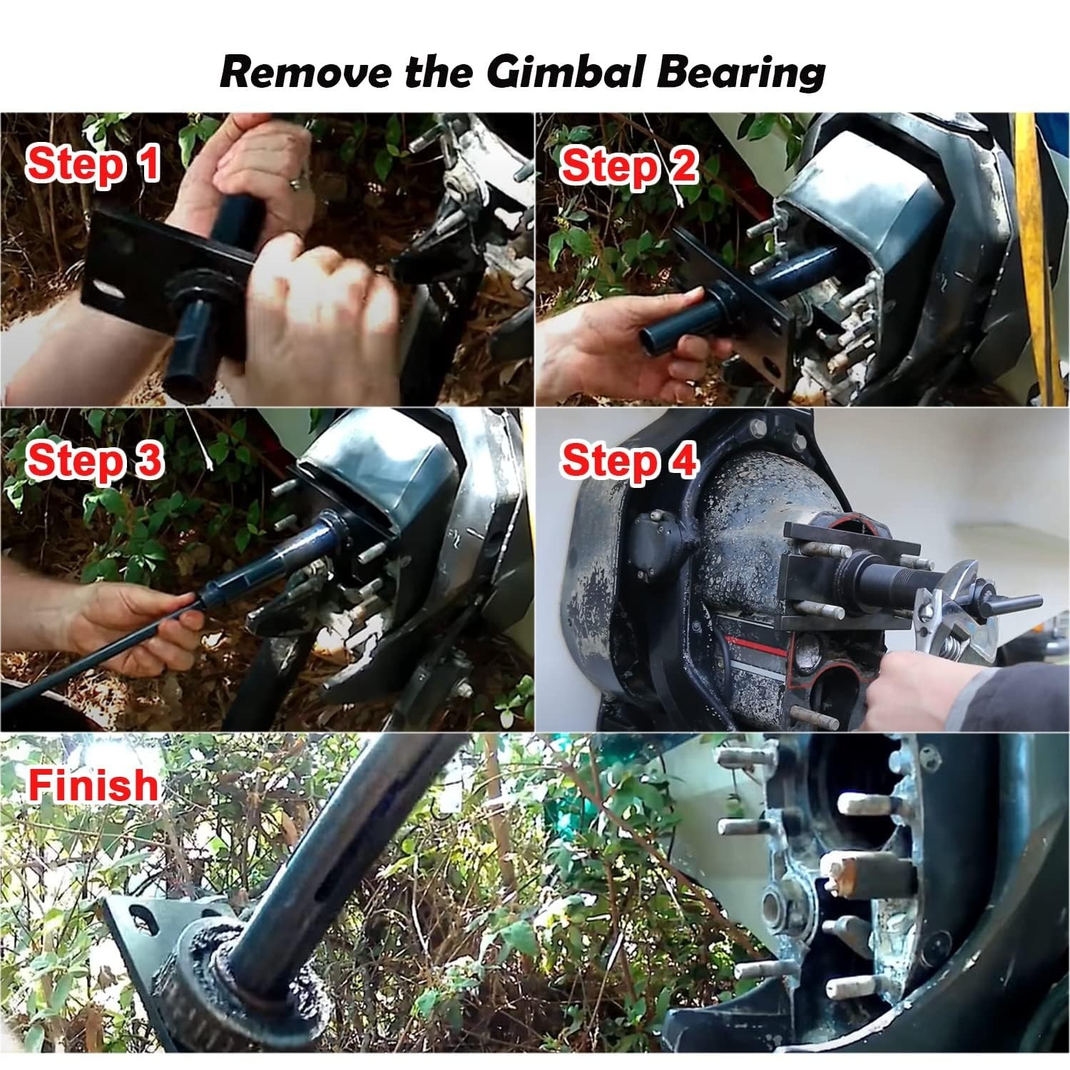 Gimbal Bearing Installer & Puller Tool Set for Mercruiser, Volvo, Yamaha Sterndr