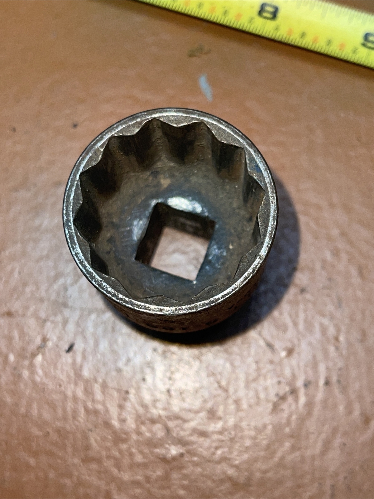 Wright USA S186 1 1/8 In SAE 1/2 Drive 12 Point Impact Socket Vintage 1-1/8