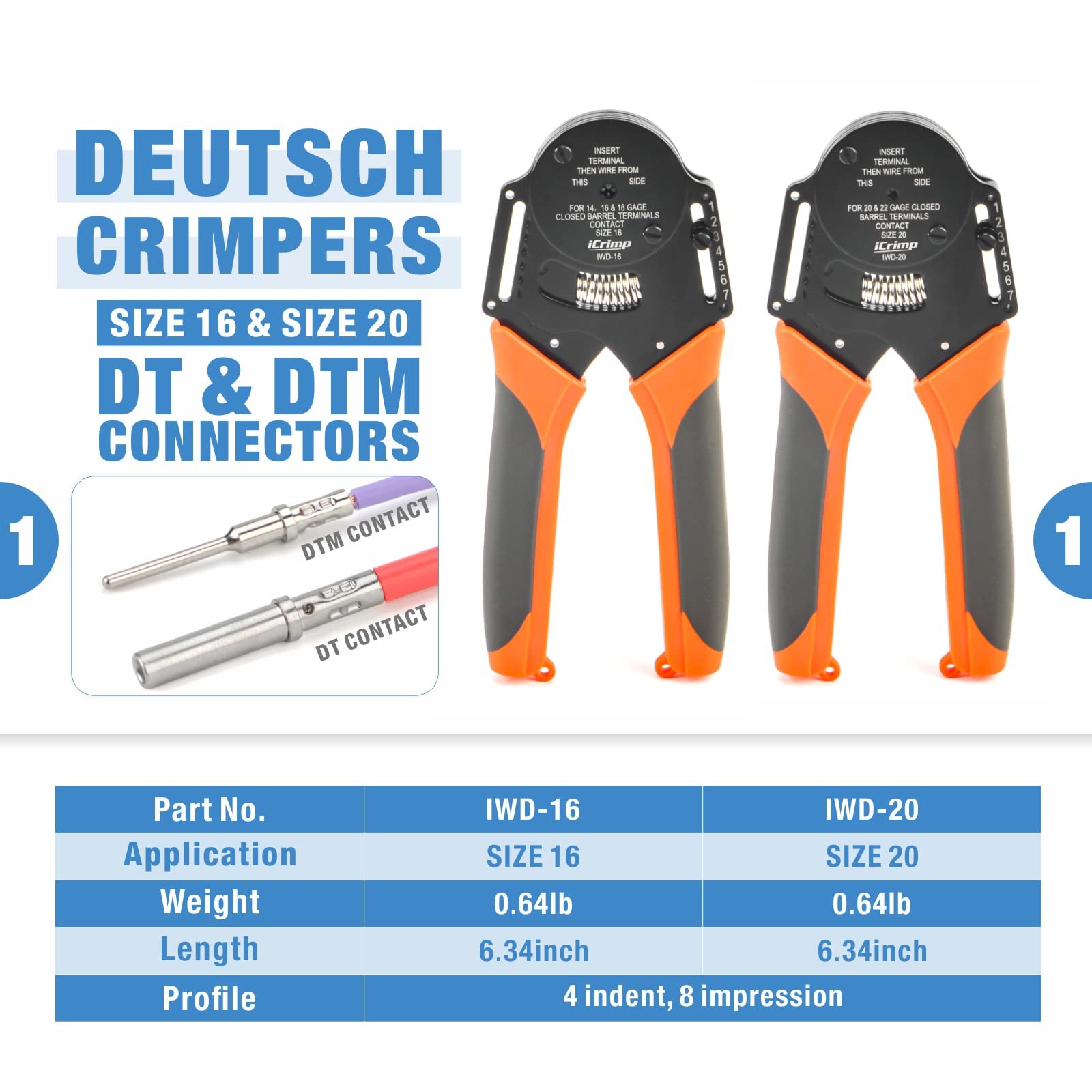 Wire Crimping Tool Kit for Deutsch Connectors Weather Pack Terminals with Tools