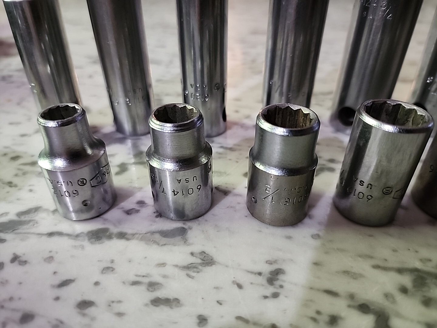 Lot Of 16 P & C SAE Sockets 1/2″ Drive Deep And Shallow 3/8″ To 1 1/4″ 12 Point