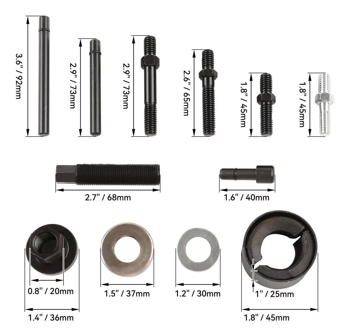 Professional Grade Carbon Steel Pulley Puller & Installer Kit for Cars & Trucks