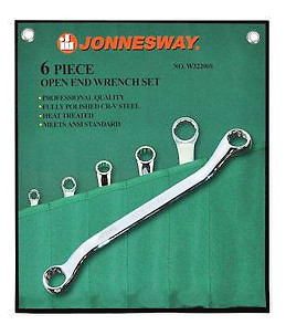 Jonnesway W32206S 6Pc 45º Offset Ring Wrench Set SAE 1/4″ to 1″ ANSI/ASME B107.6