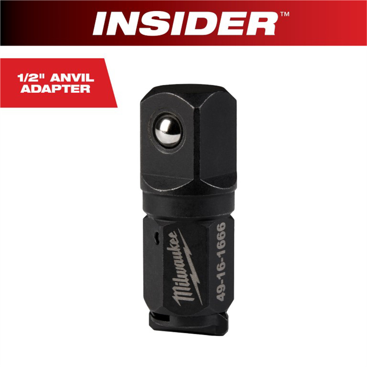 INSIDER Box Ratchet 1/2″ Anvil Adapter Milwaukee Tool 49-16-1666