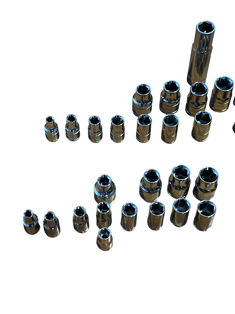 Performax CR-V Chrome Socket Set 42pc 1/4 & 3/8 in Drive Metric + SAE 6 Point