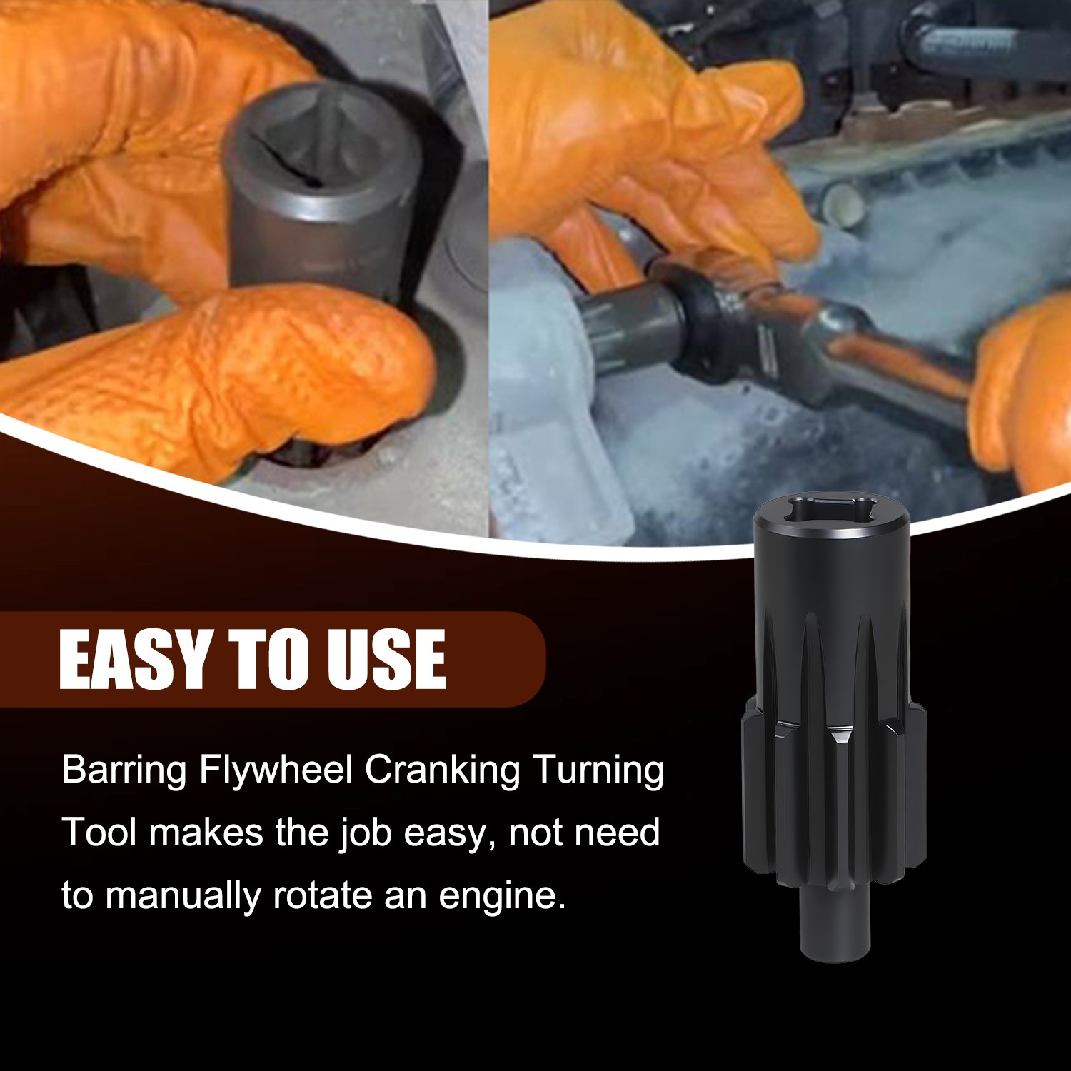 Carbon Steel Engine Barring Flywheel Cranking Turning Tool for Peterbilt