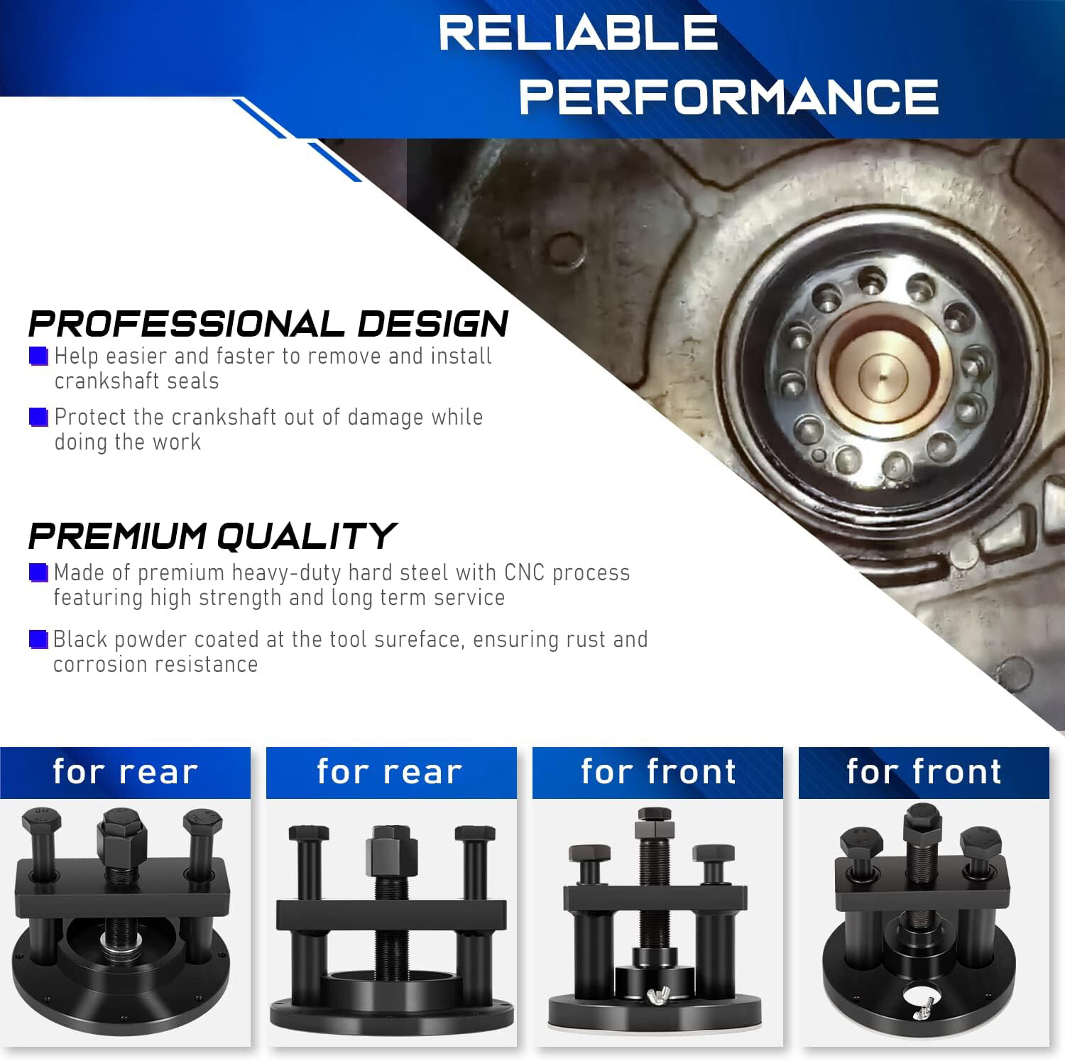 Front & Rear Crankshaft Seal Remover/Installer Tool for Detroit Diesel DD13/DD15