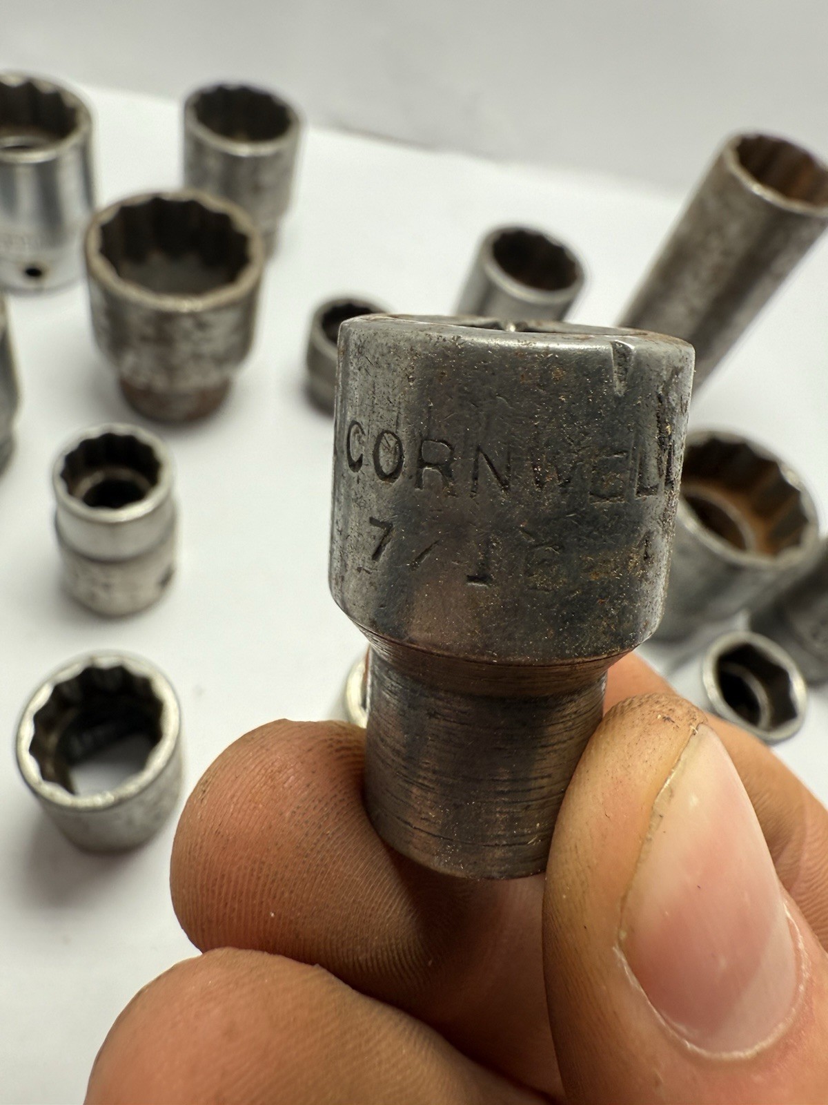 Lot Of 18 Cornwell 12 Point 6 Point 1/2 3/8 Sockets Vintage Different Sizes