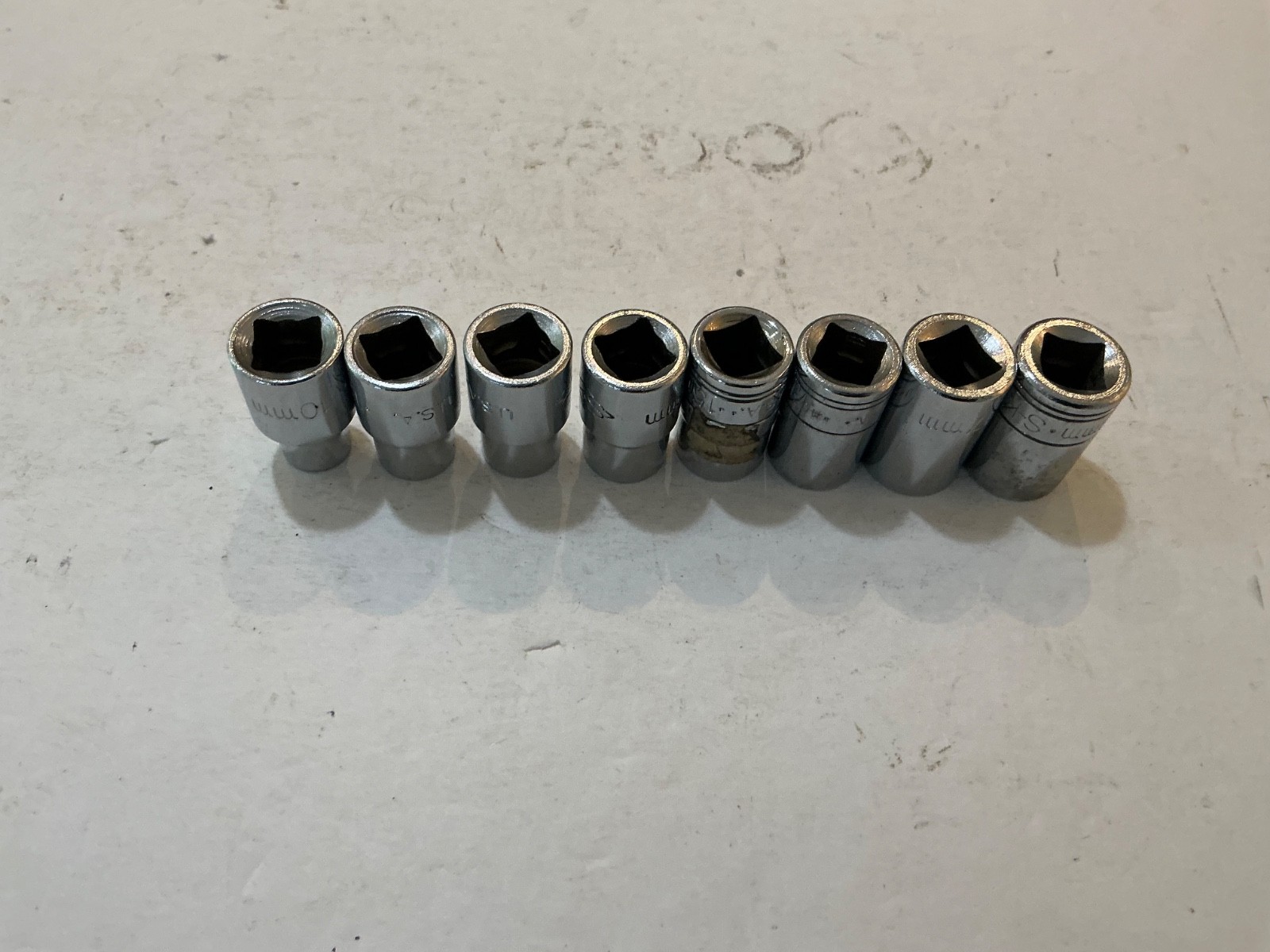 S-K tools 8 pc 1/2″ drive shallow mwtric socket set 12 pt 10mm-18mm USA made