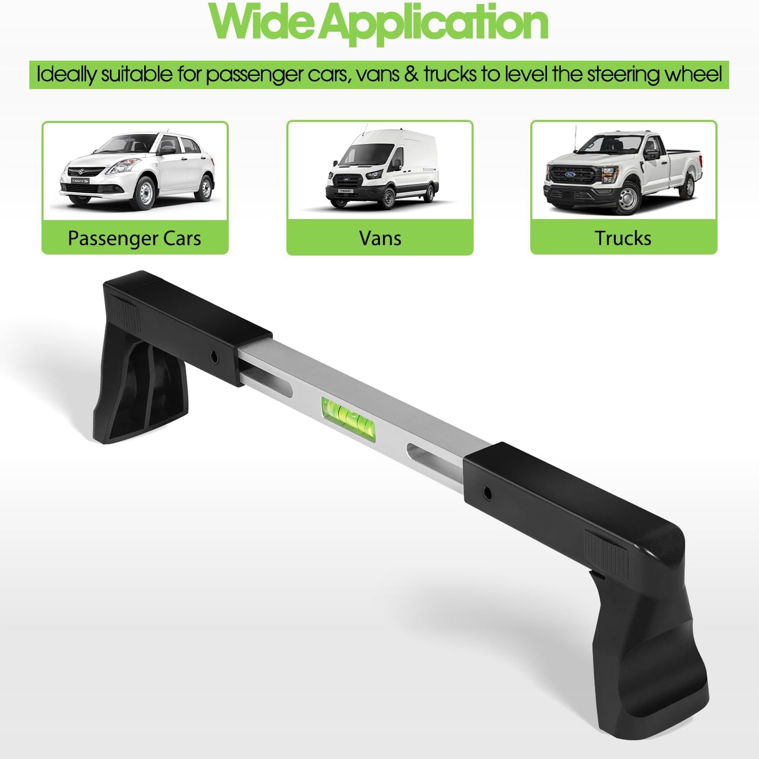 Steering Wheel Level Alignment Tool 270mm-340mm for Passenger Cars,Vans & Trucks