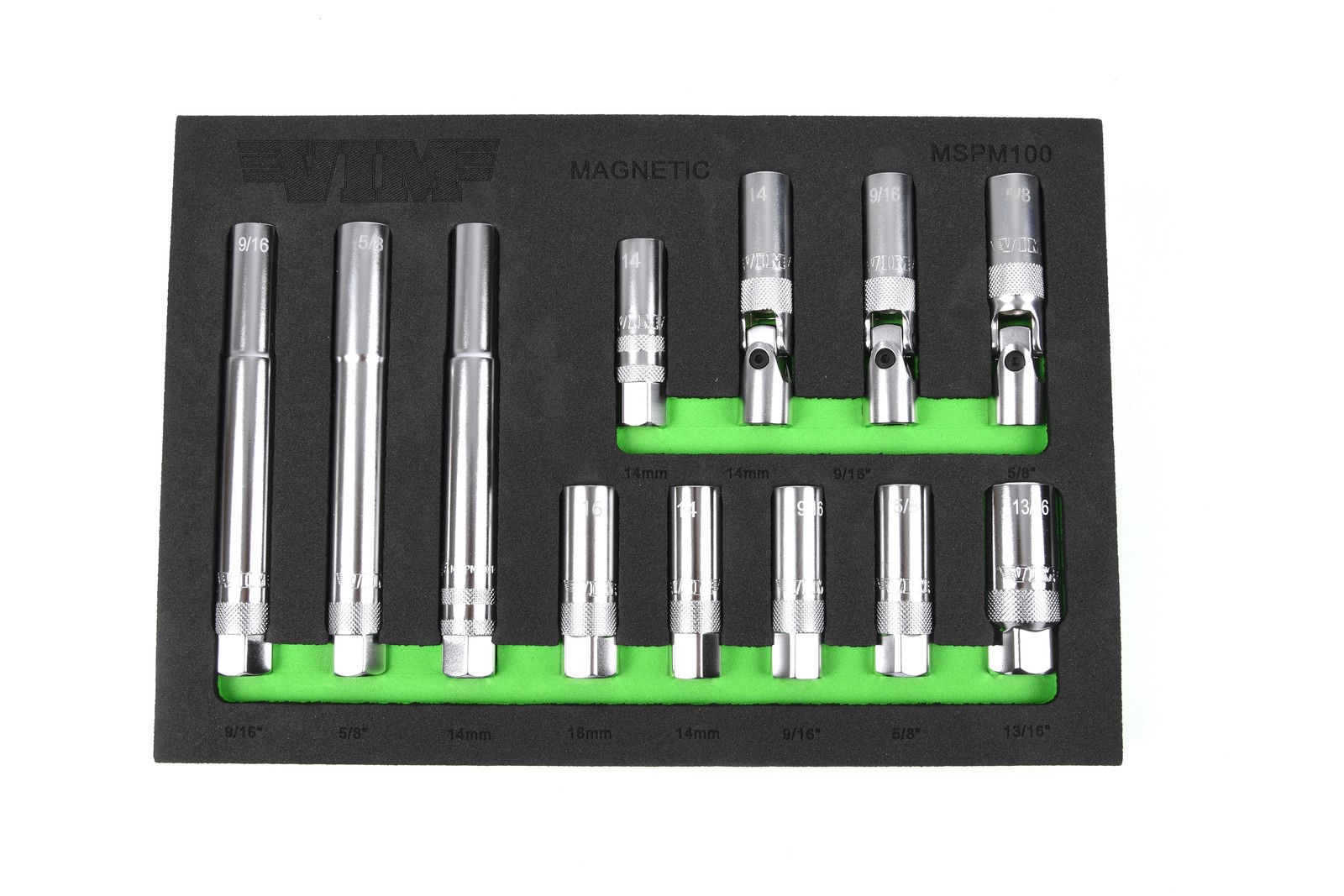 VIM Tools – 12 Piece 3/8″ Drive Magnetic Spark Plug Master Set – mspm100