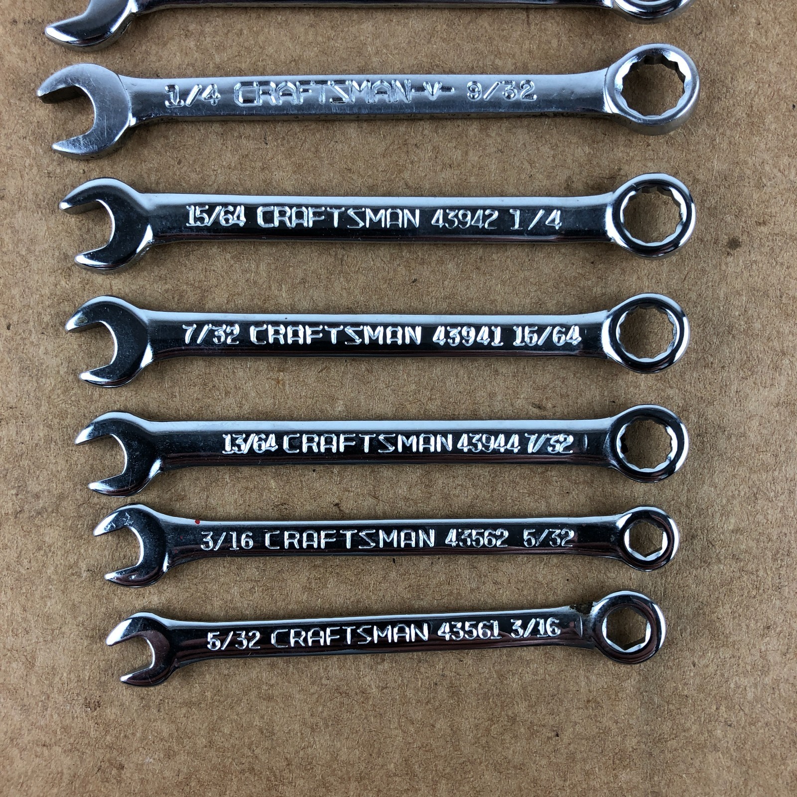 Craftsman USA Ignition Wrench Set 10 Pc Mini Midget 3/16 to 7/16 SAE 43561-43948