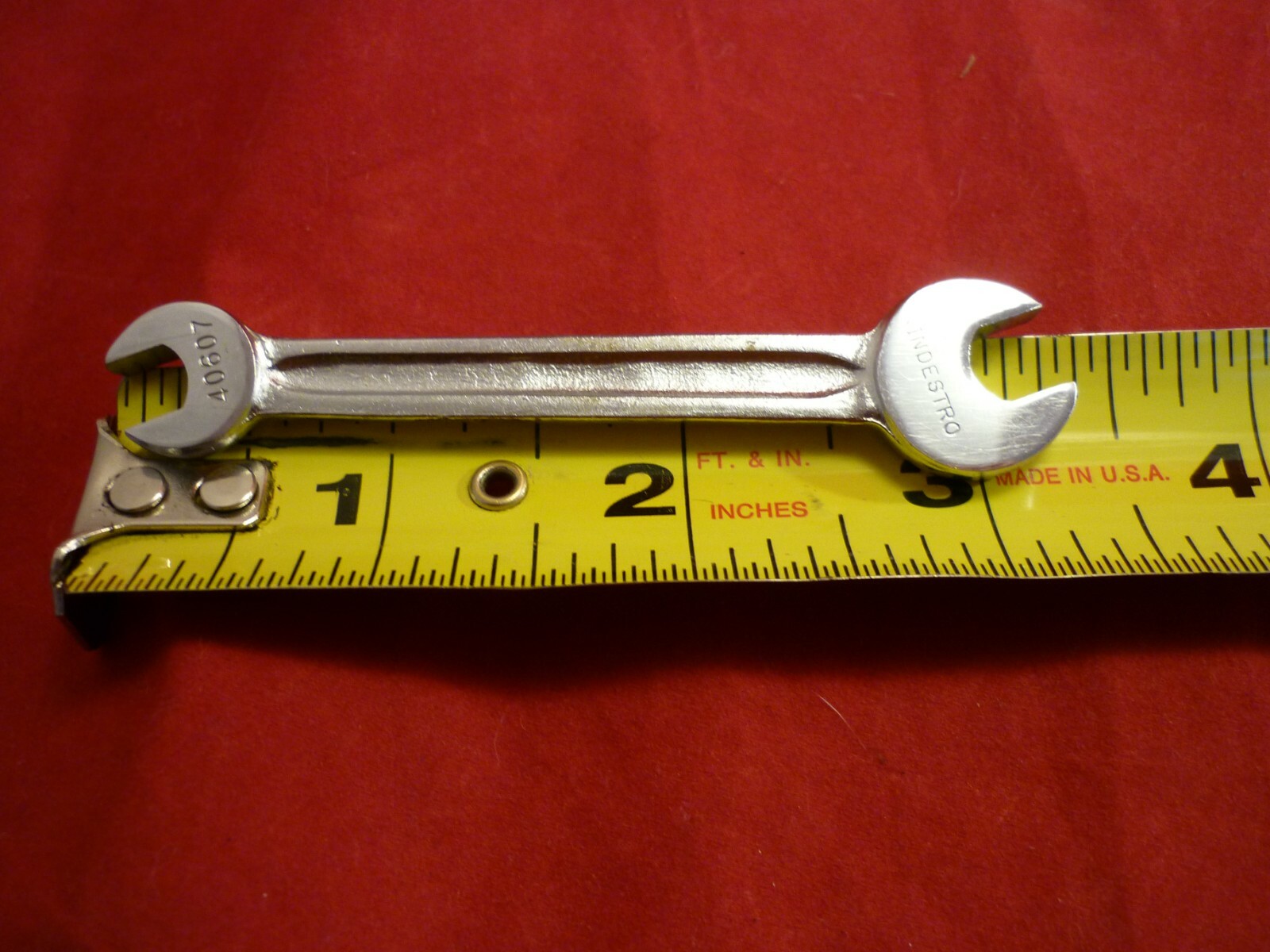VINTAGE NOS INDESTRO OPEN END WRENCH 6MM X 7MM # 40607 USA MADE