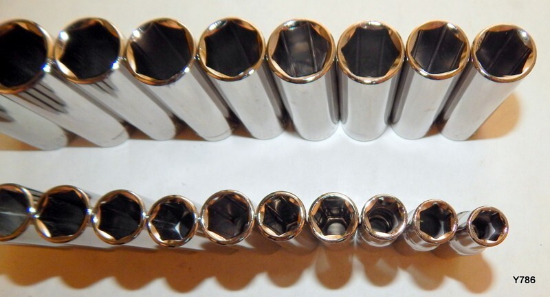 20 PCS Craftsman Chrome SAE Metric 6-Point 3/8″ Drive Sockets