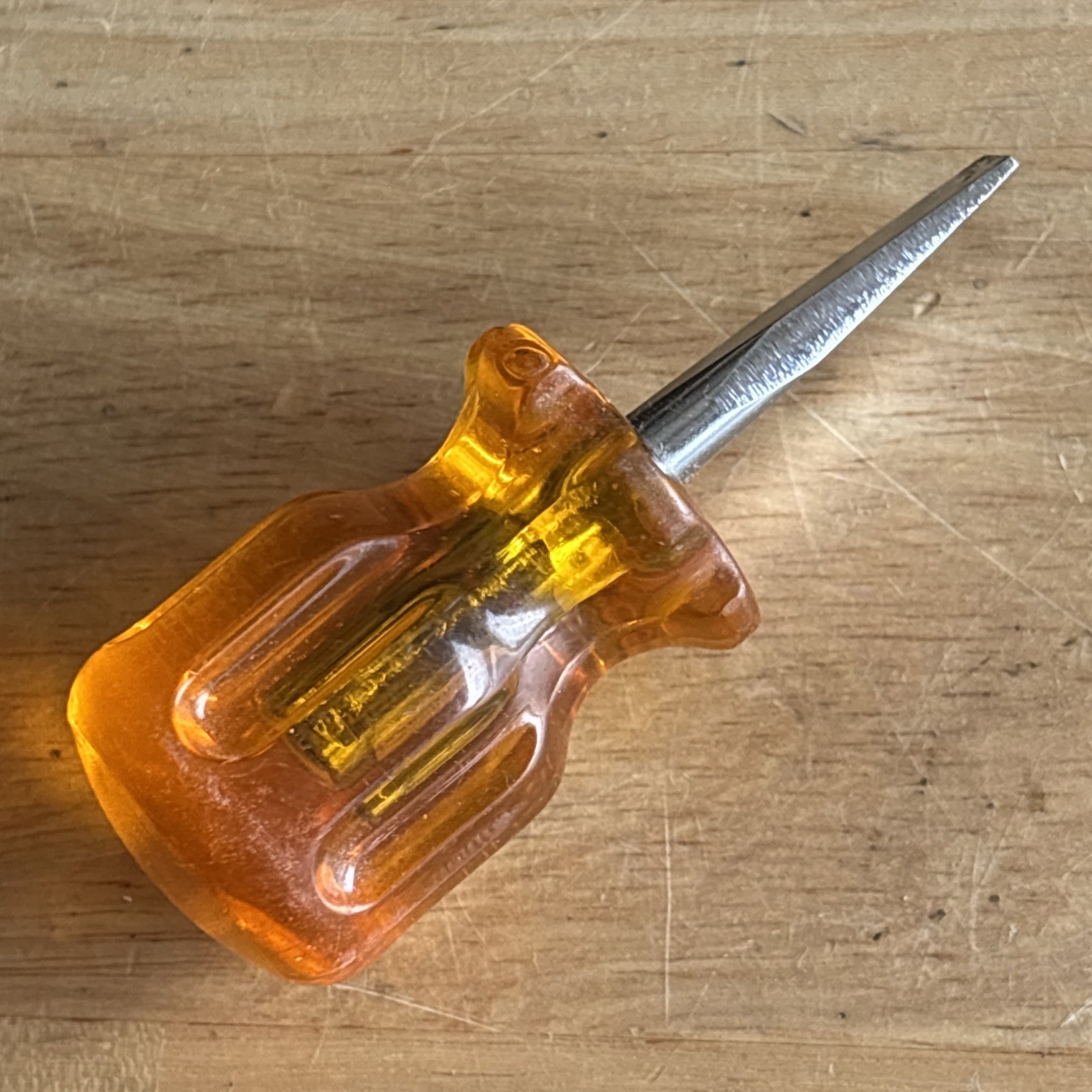 Jensen Tools 1/4″ Flat Slotted Stubby Short Screwdrvier Orange 36B141 USA