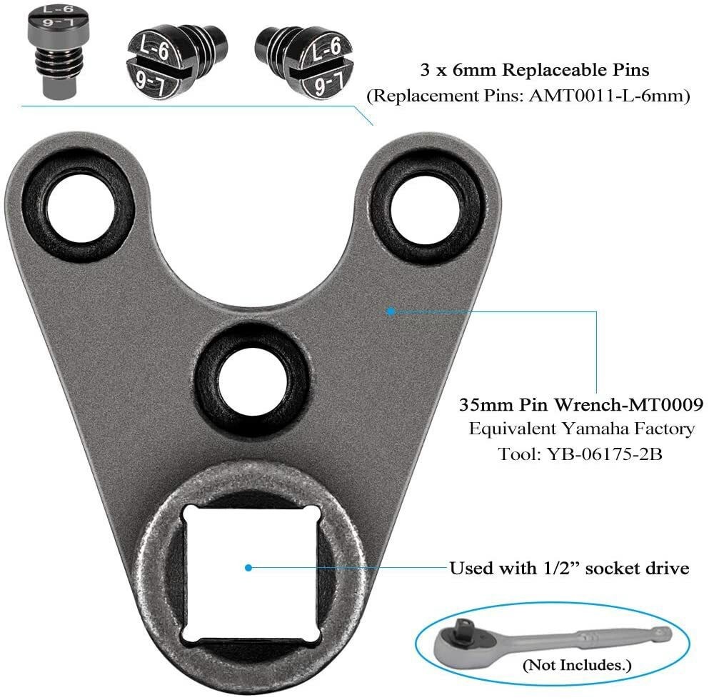 Trim Tilt Pin Wrench 35mm x 6mm for Yamaha Suzuki Honda Johnson Evinrude
