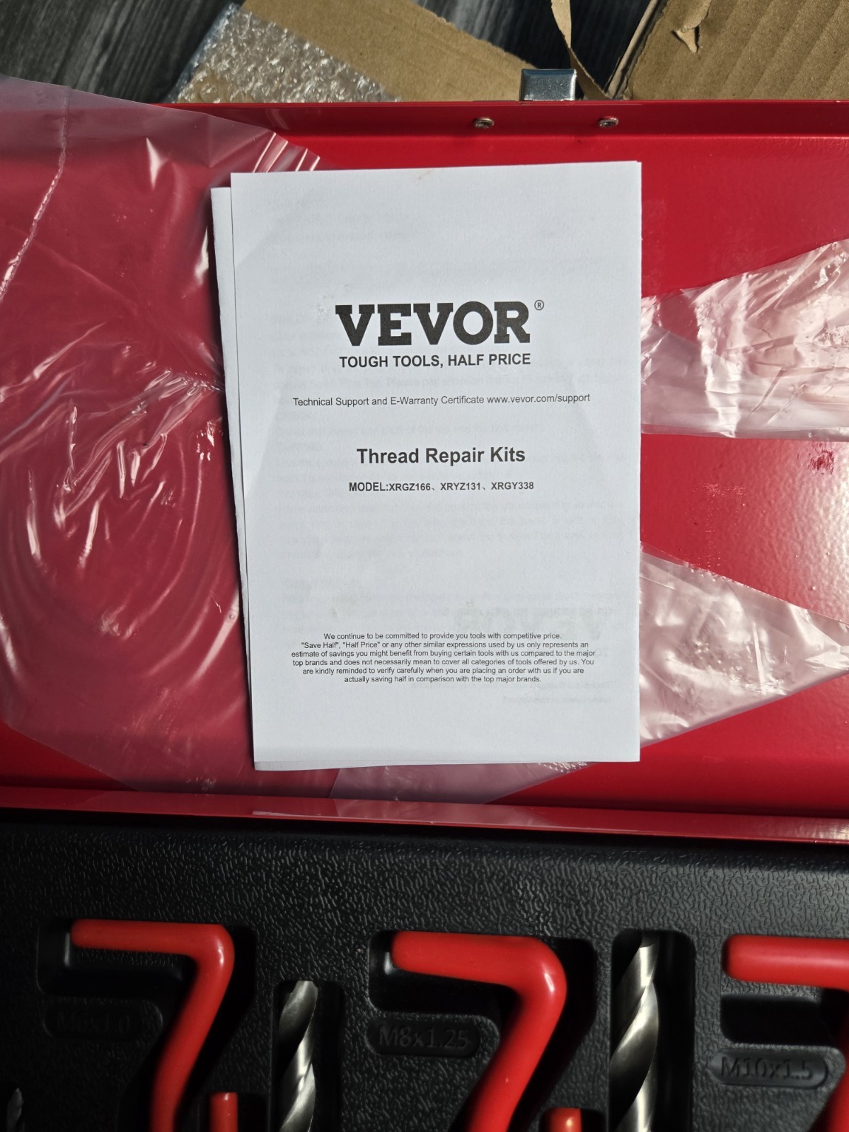 VEVOR Thread Repair Kit – 166Piece Metric HSS Drill Helicoil 166PCS