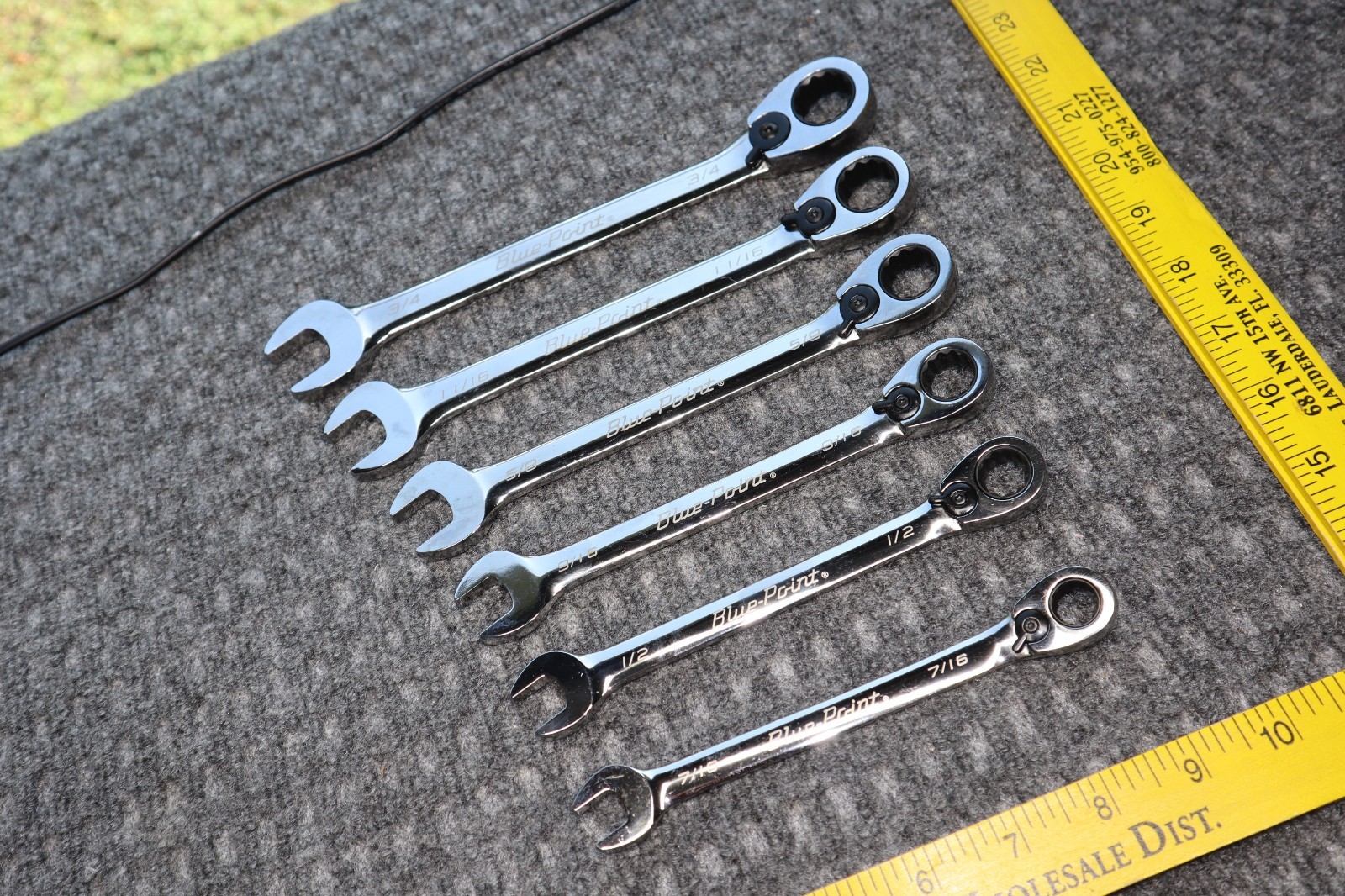 Blue Point BOER Wrench Ratcheting 12 Point Box Set 7/16 1/2 9/16 5/8 11/16 3/4″