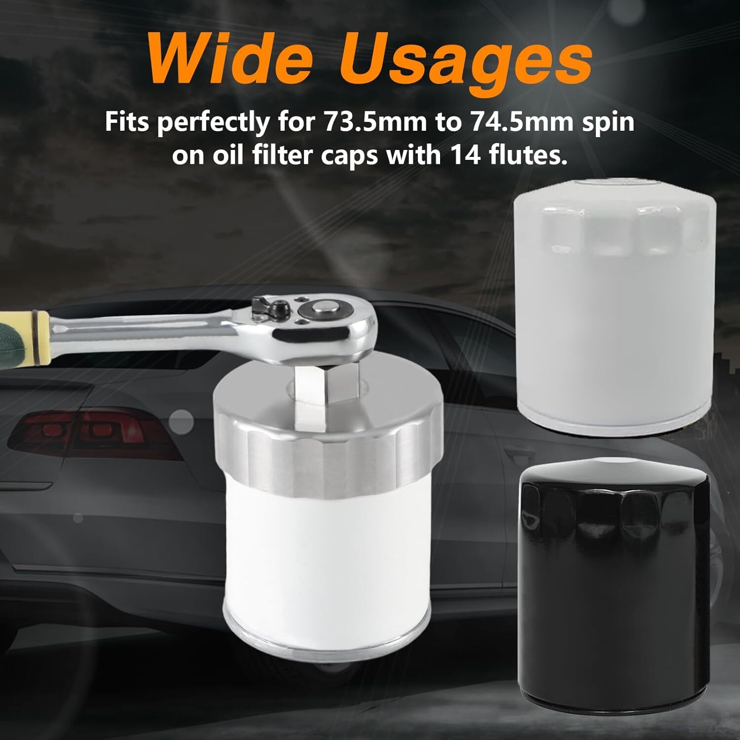 74.5mm 14 Flutes Oil Filter Cap Wrench Removal Tool for Audi Porsche Mazda