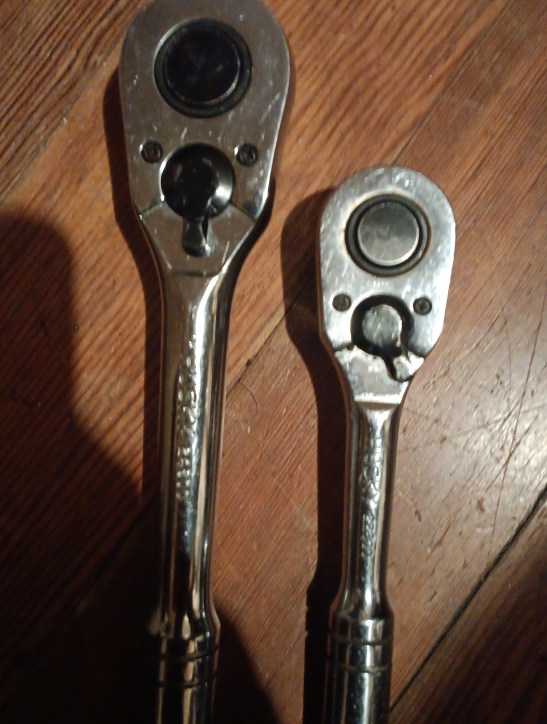 Vtg Husky Black&Chrome Ratchet 1/2″Drive 24800 10″ Long+3/8″ Drive 22800 7 3/4″