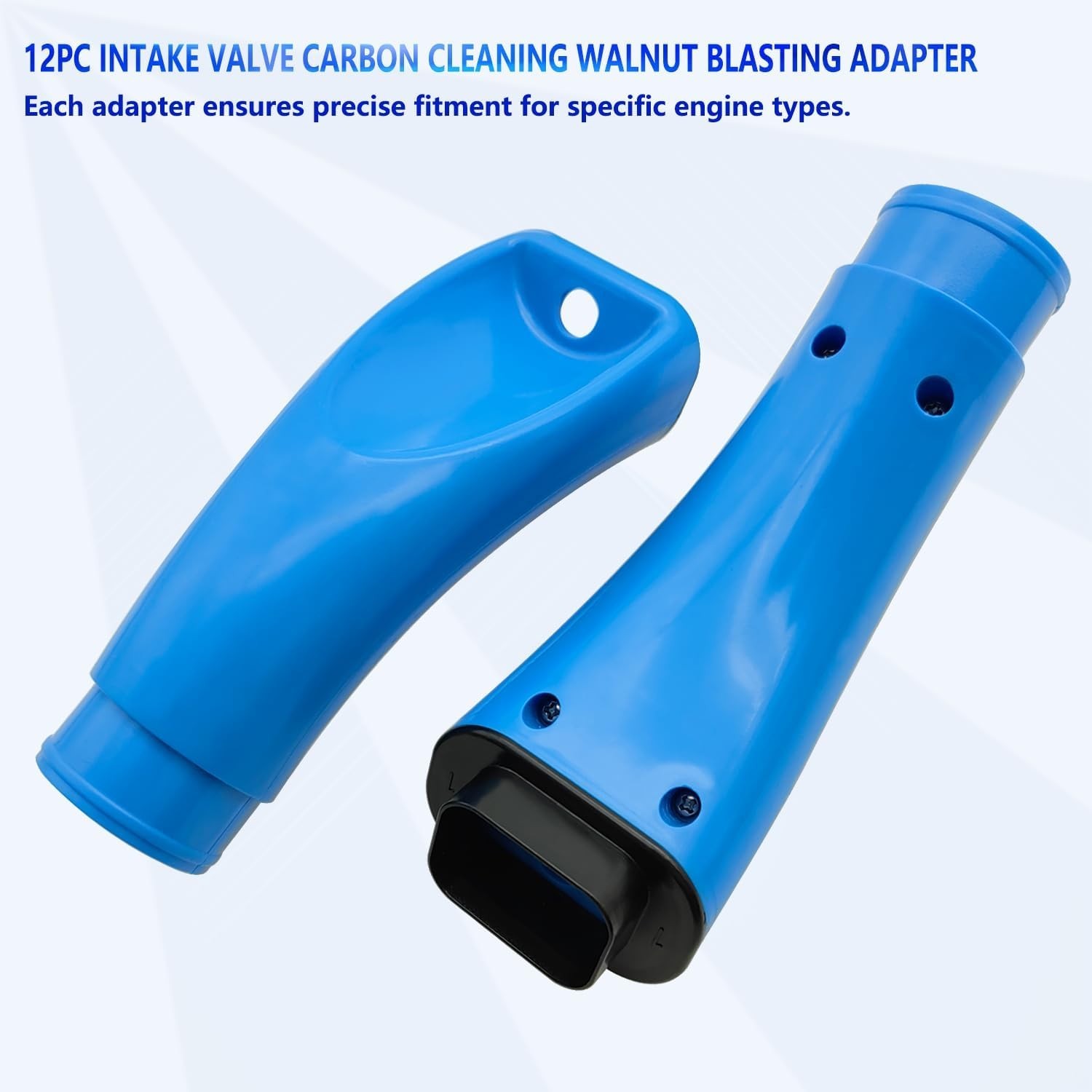 ZKTOOL 12PC Intake Valve Carbon Cleaning Walnut Blasting Adapter