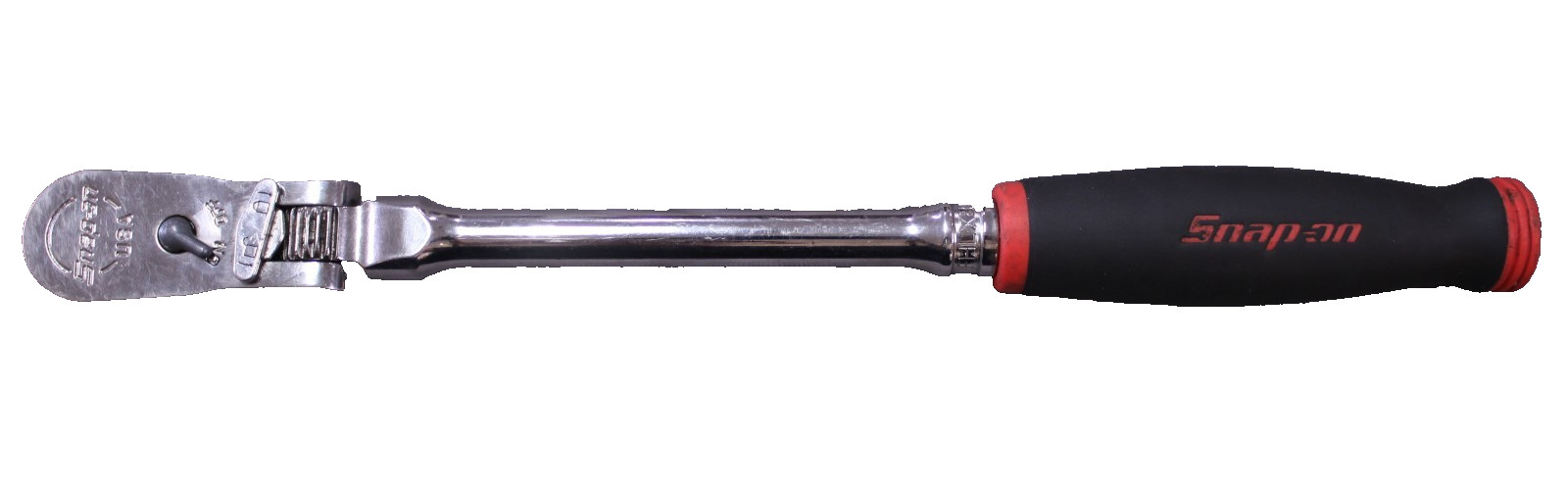 Snap-On FHLX80B 3/8″ Drive Red Soft Grip Long Handle Locking Flex-Head Ratchet