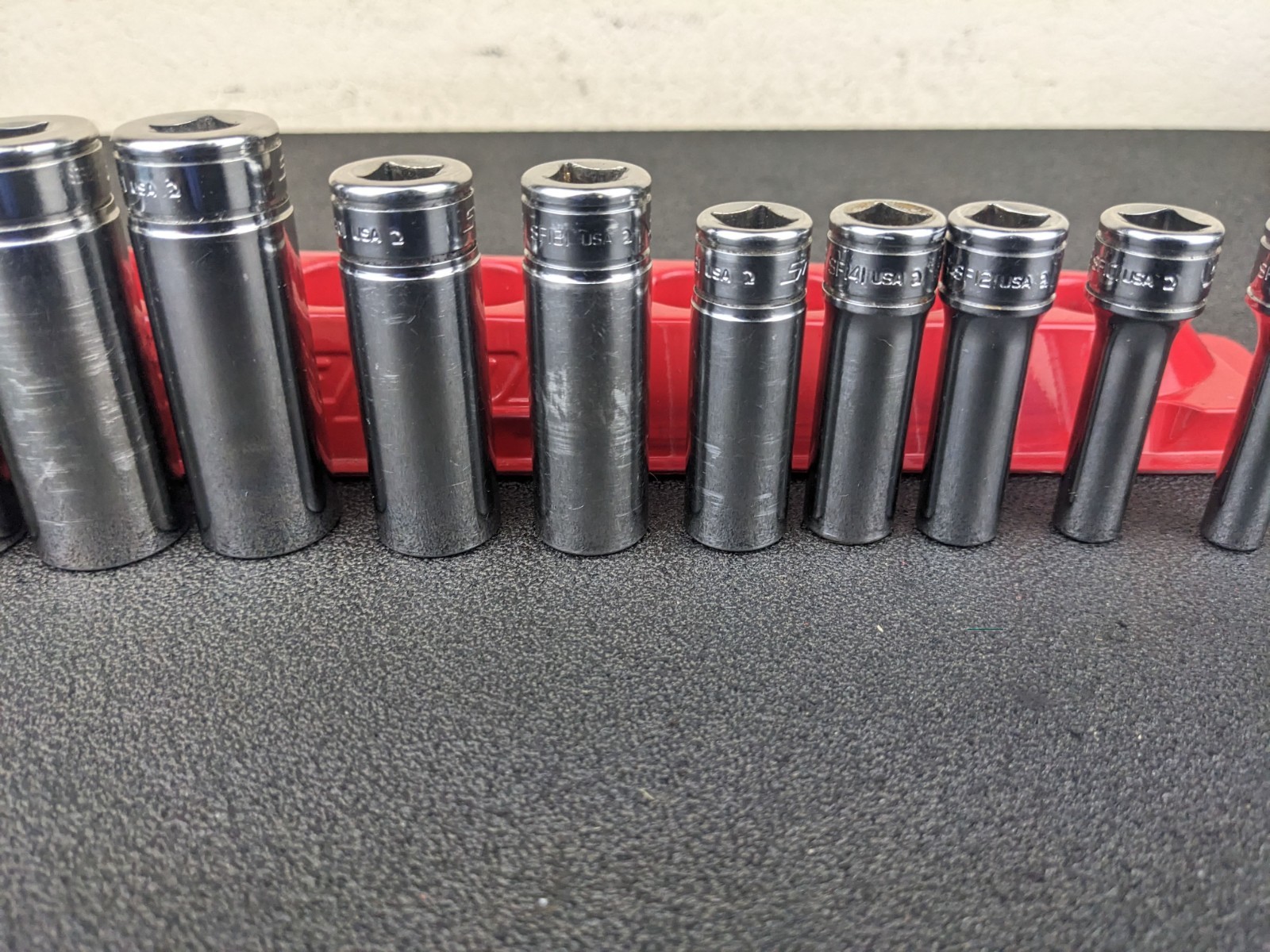 #bm187 Snap-on Tools USA 3/8″ Drive SAE 12 Point Deep Chrome Socket Set 211SFY