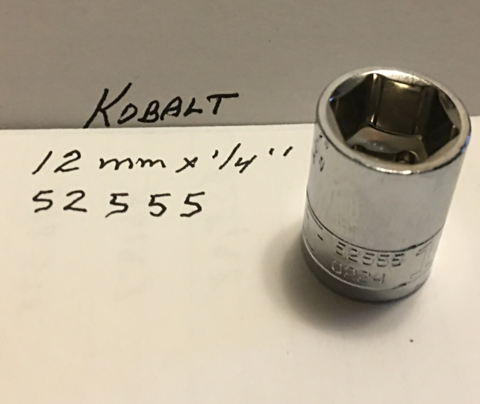 Kobalt 12 mm x 1/4″ Dr Metric Socket 52555 – 6 Pt -Chrome Finish Free Shipping