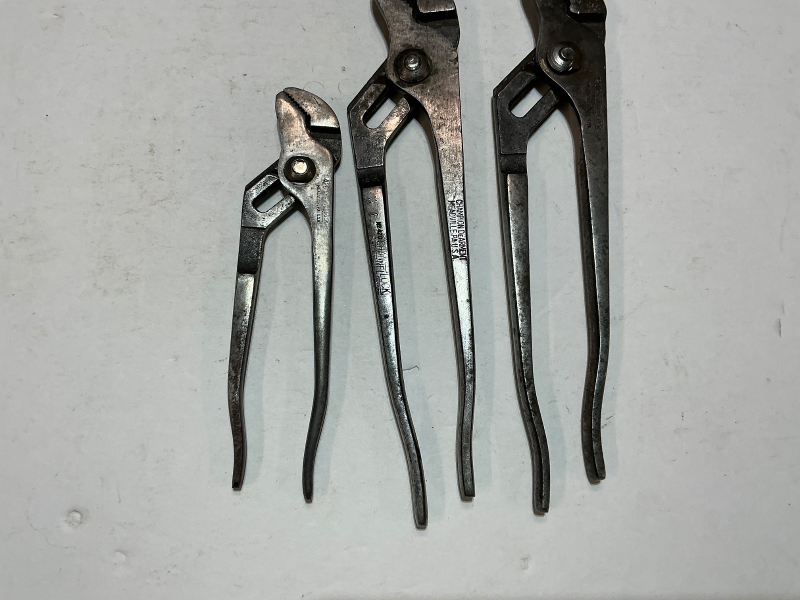 Vtg 3 pairs of Channellocks 2@9 1/2″ and 1@ 6 1/2″ USA made all for $25