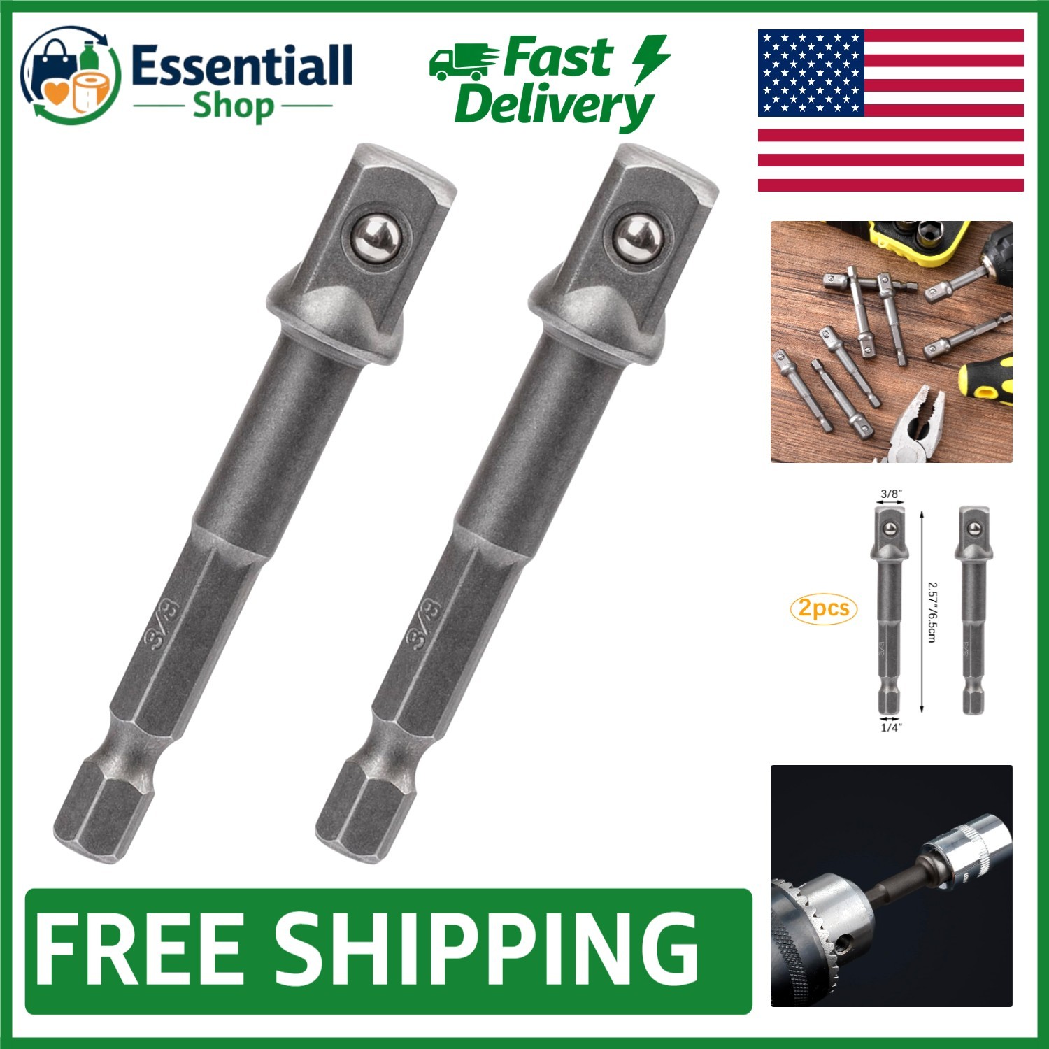 High-Speed Steel 3/8″ Socket Adapter Set – Versatile Tool for Automotive Use