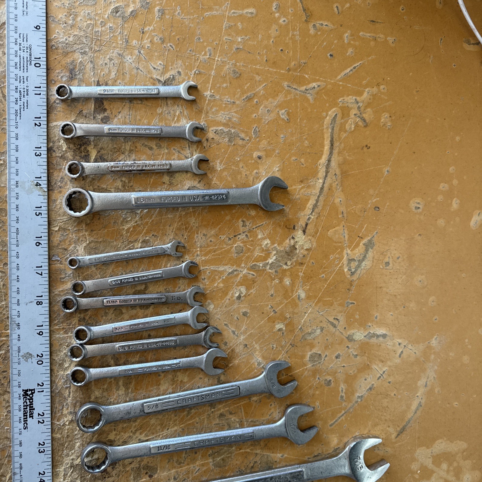 Craftsman Combination Wrench Lot SAE & Metric | Mixed Sizes | USA Made | Used