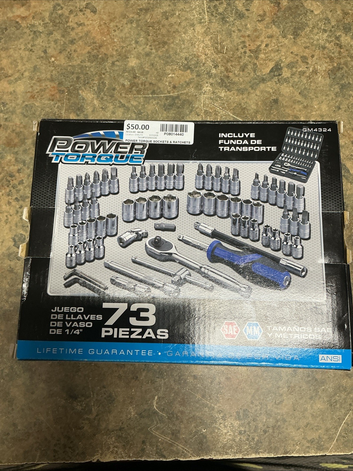 Power Torque 73 Piece 1/4 Inch Drive 6 Point SAE, Metric Tool Set – GM4324