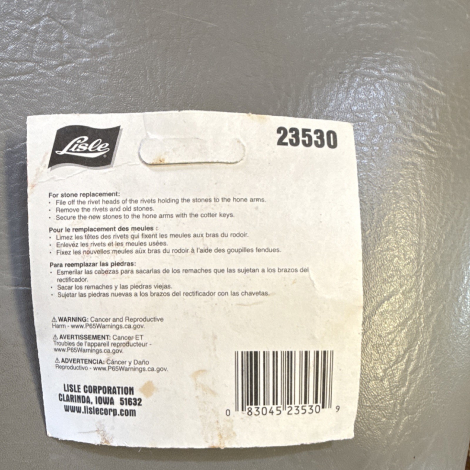 Lisle 23530 Replacement Stone Set 240 Grit, 3″ Length