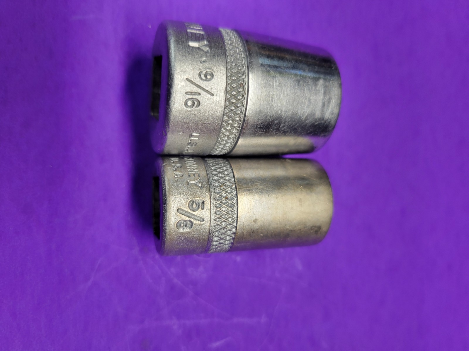 Pair Of Bonney Sockets 9/16 8pt. And 5/8 Shallow 12pt. Both 1/2″ Drive